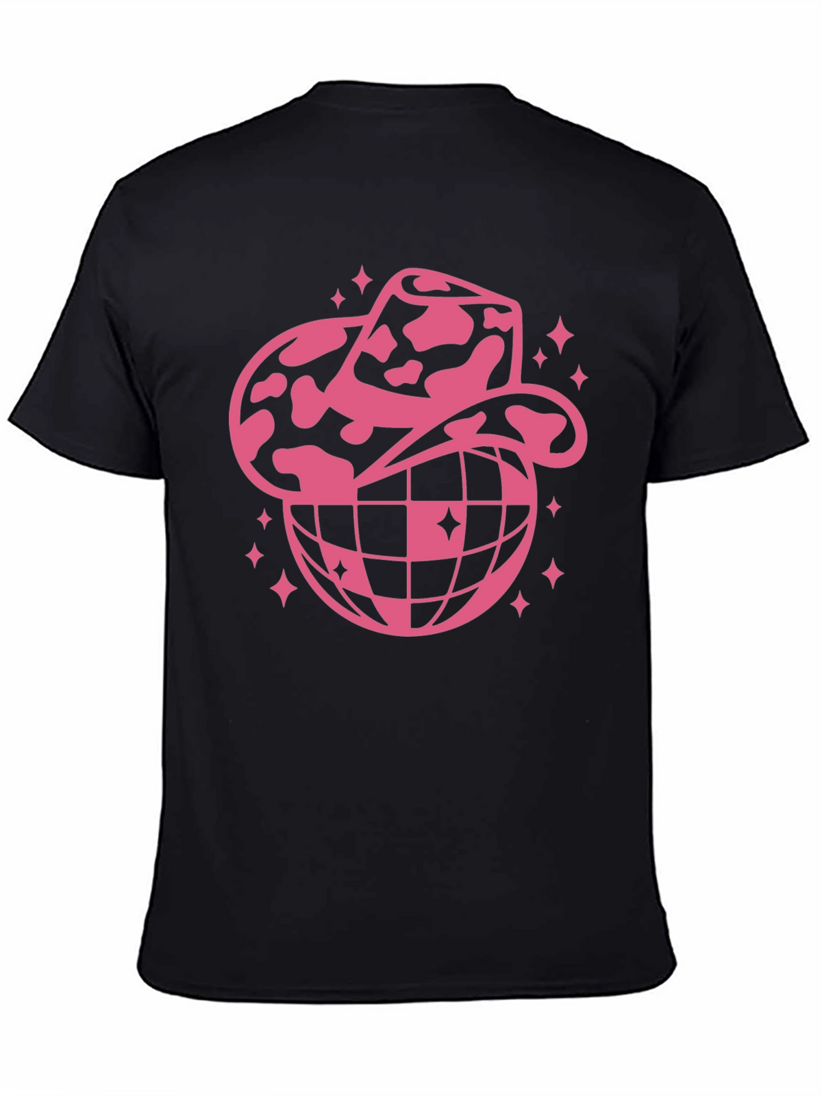 Cowboy Hat Disco Globe Black T-Shirt