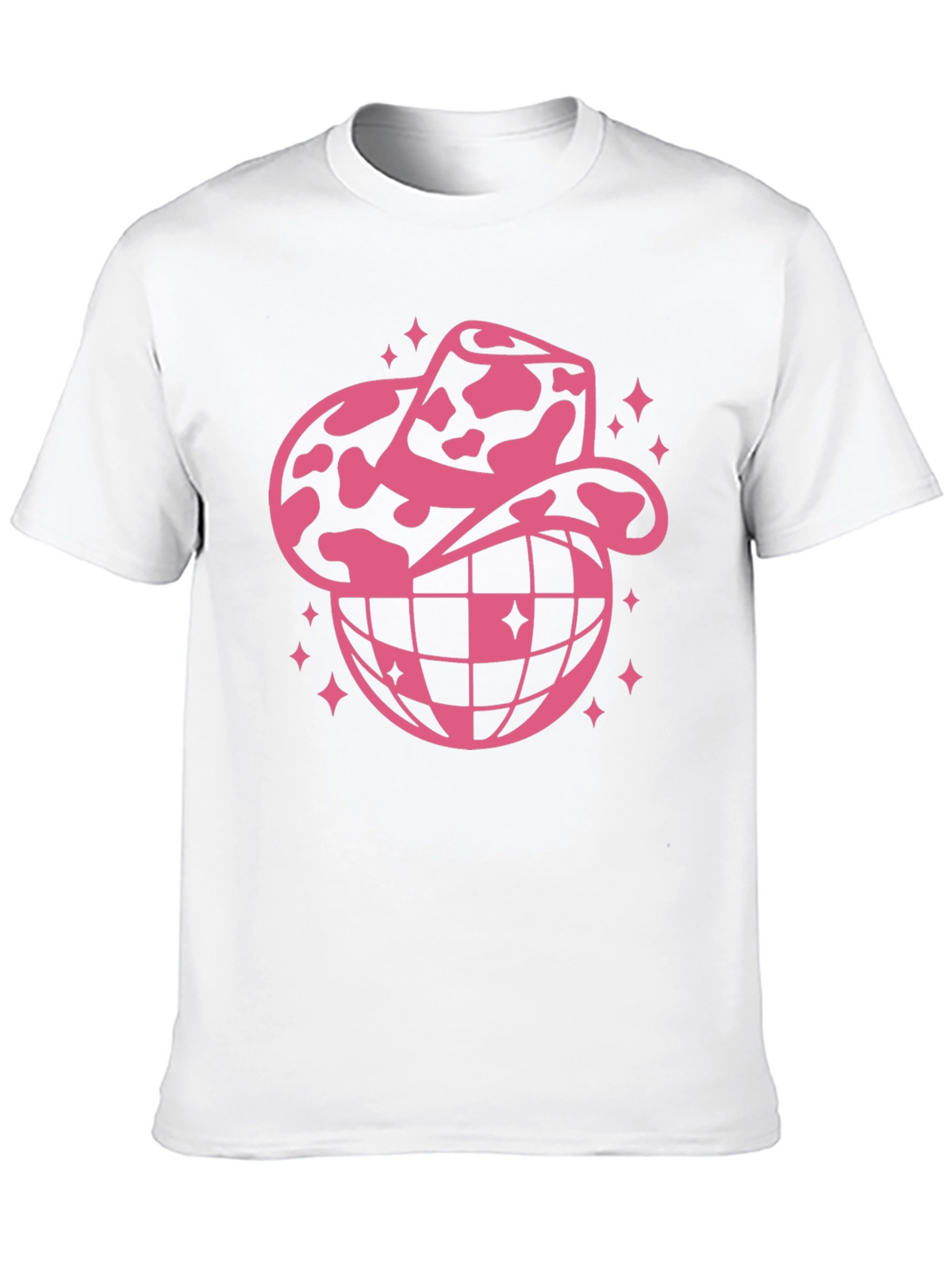 Cowboy Hat Disco Globe Black T-Shirt