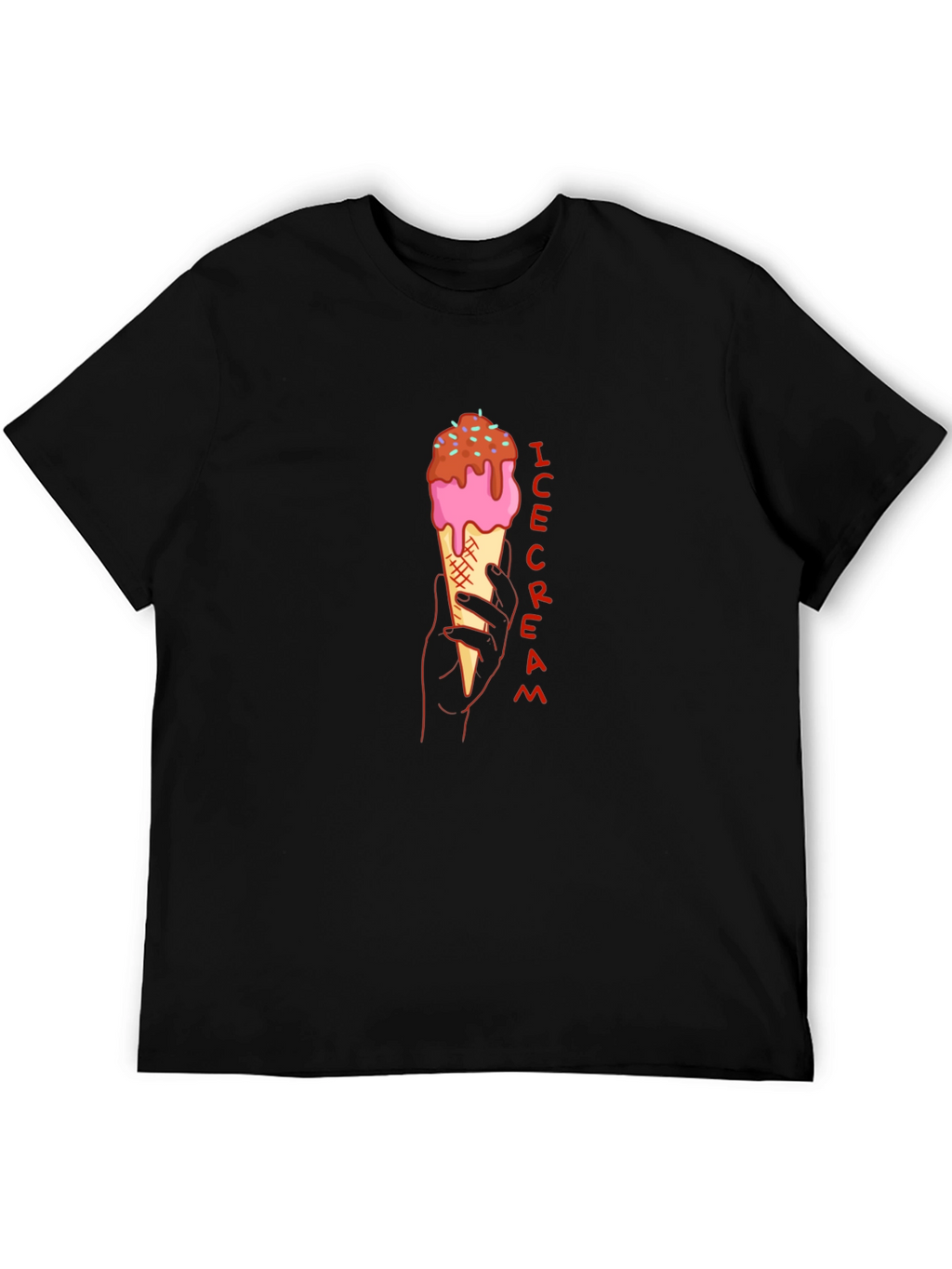 Ice Cream Graphic Tee - Stylish Black T-Shirt
