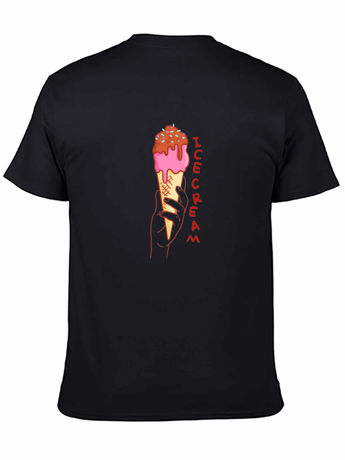 Ice Cream Graphic Tee - Stylish Black T-Shirt