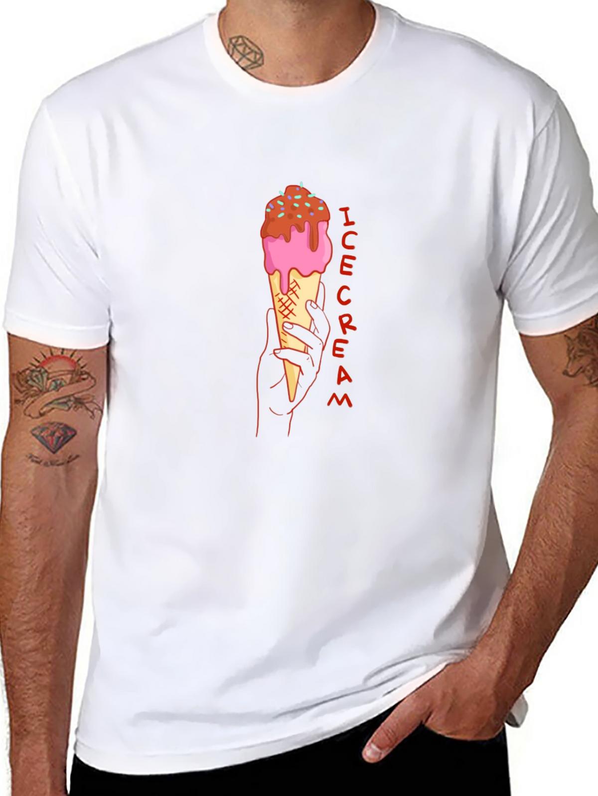 Ice Cream Graphic Tee - Stylish Black T-Shirt