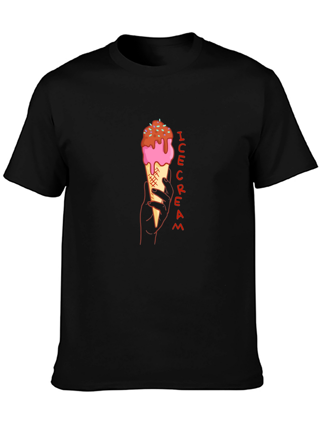 Ice Cream Graphic Tee - Stylish Black T-Shirt
