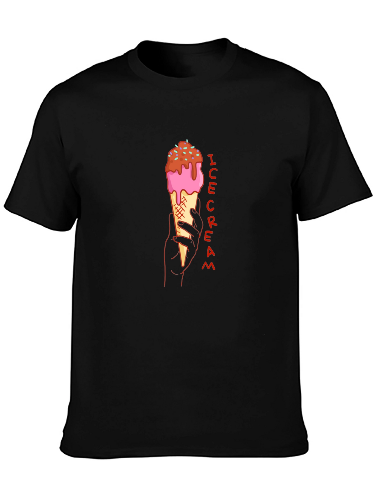 Ice Cream Graphic Tee - Stylish Black T-Shirt