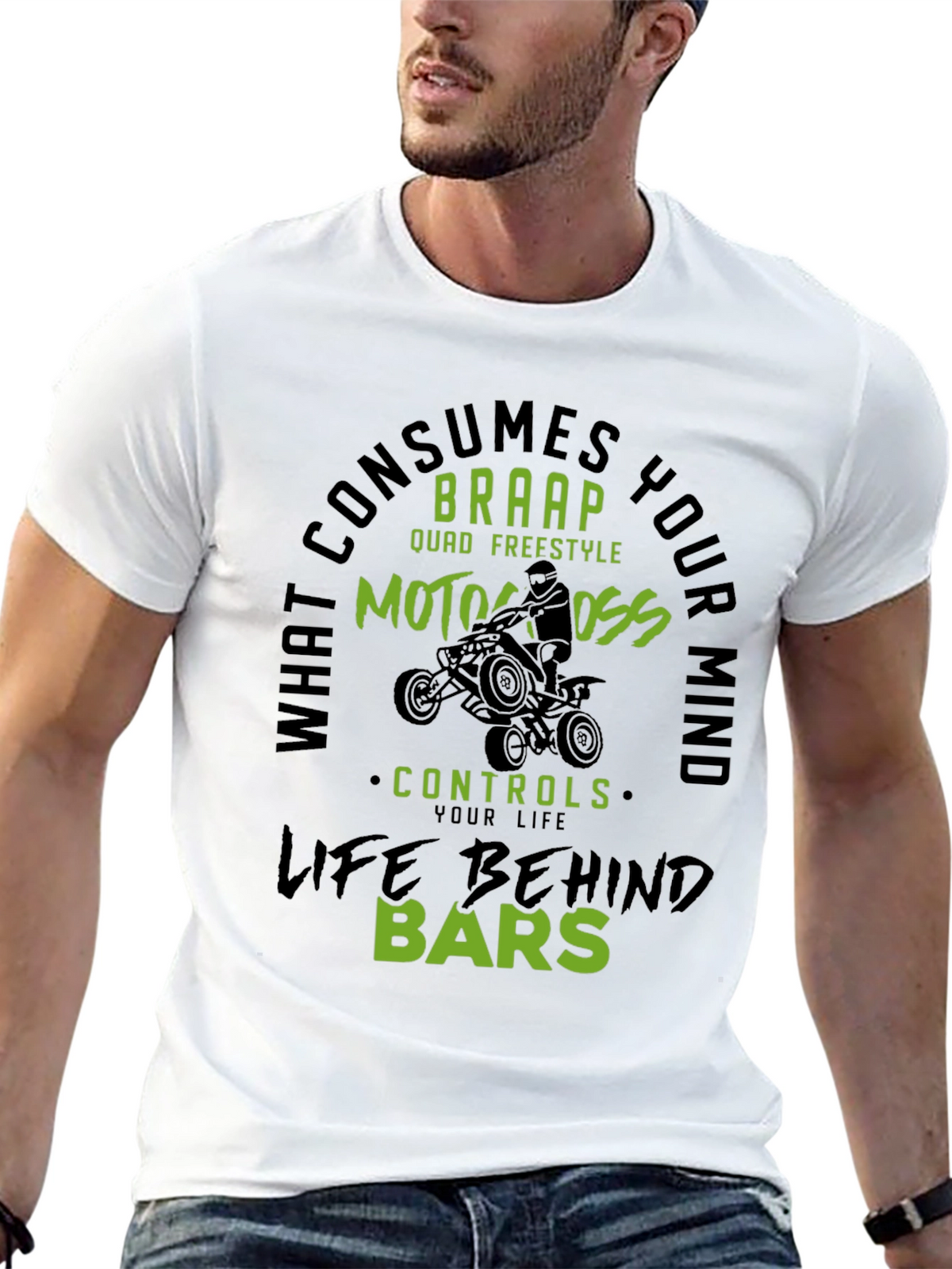 Motocross Life Behind Bars Graphic Tee