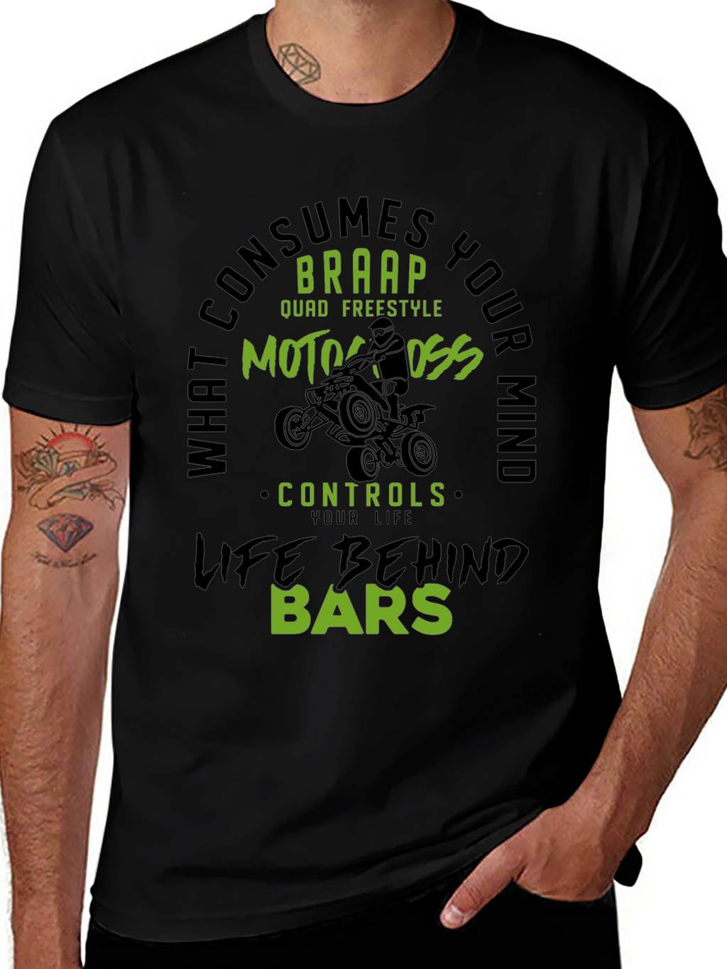 Motocross Life Behind Bars Graphic Tee
