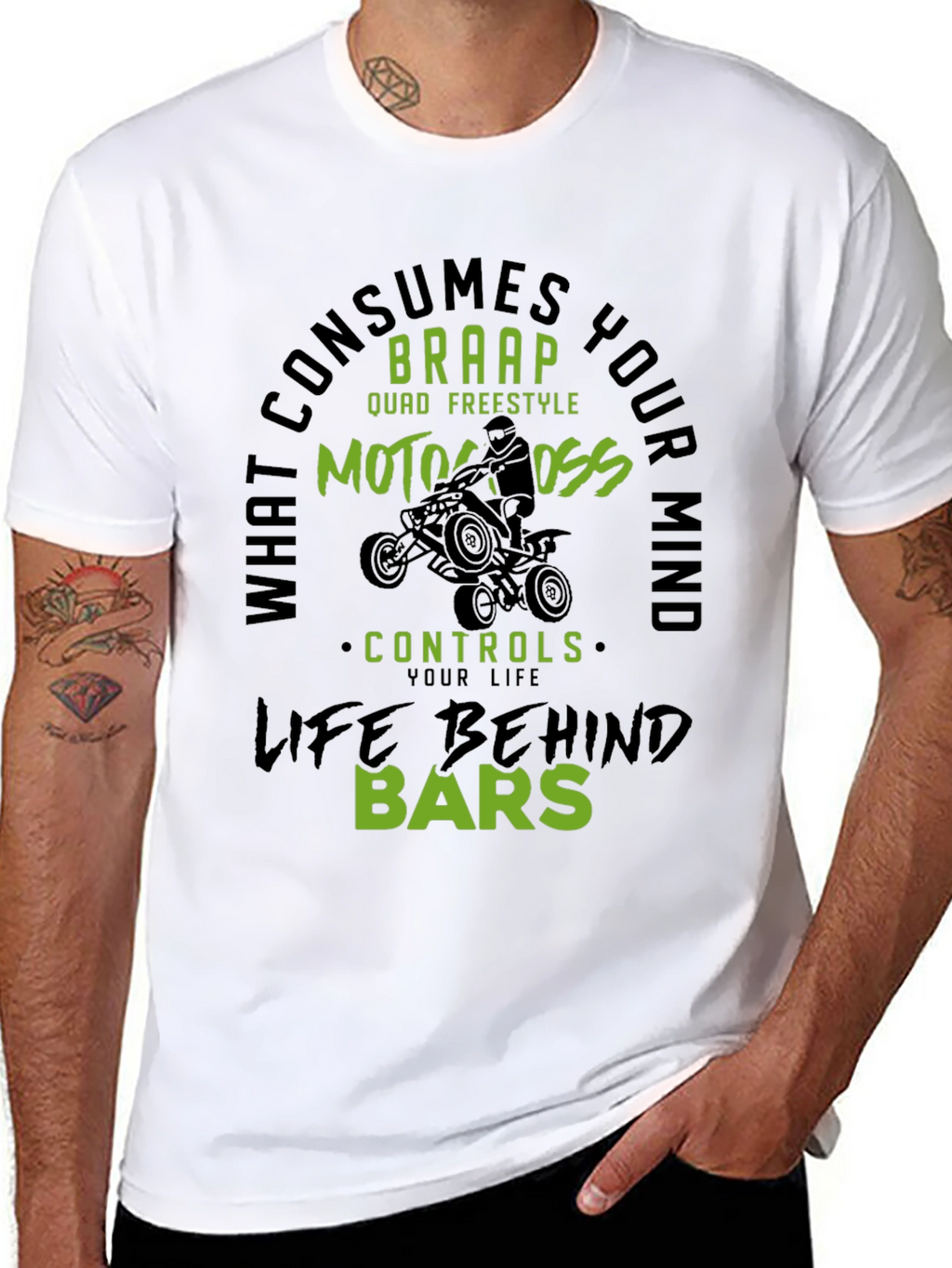 Motocross Life Behind Bars Graphic Tee