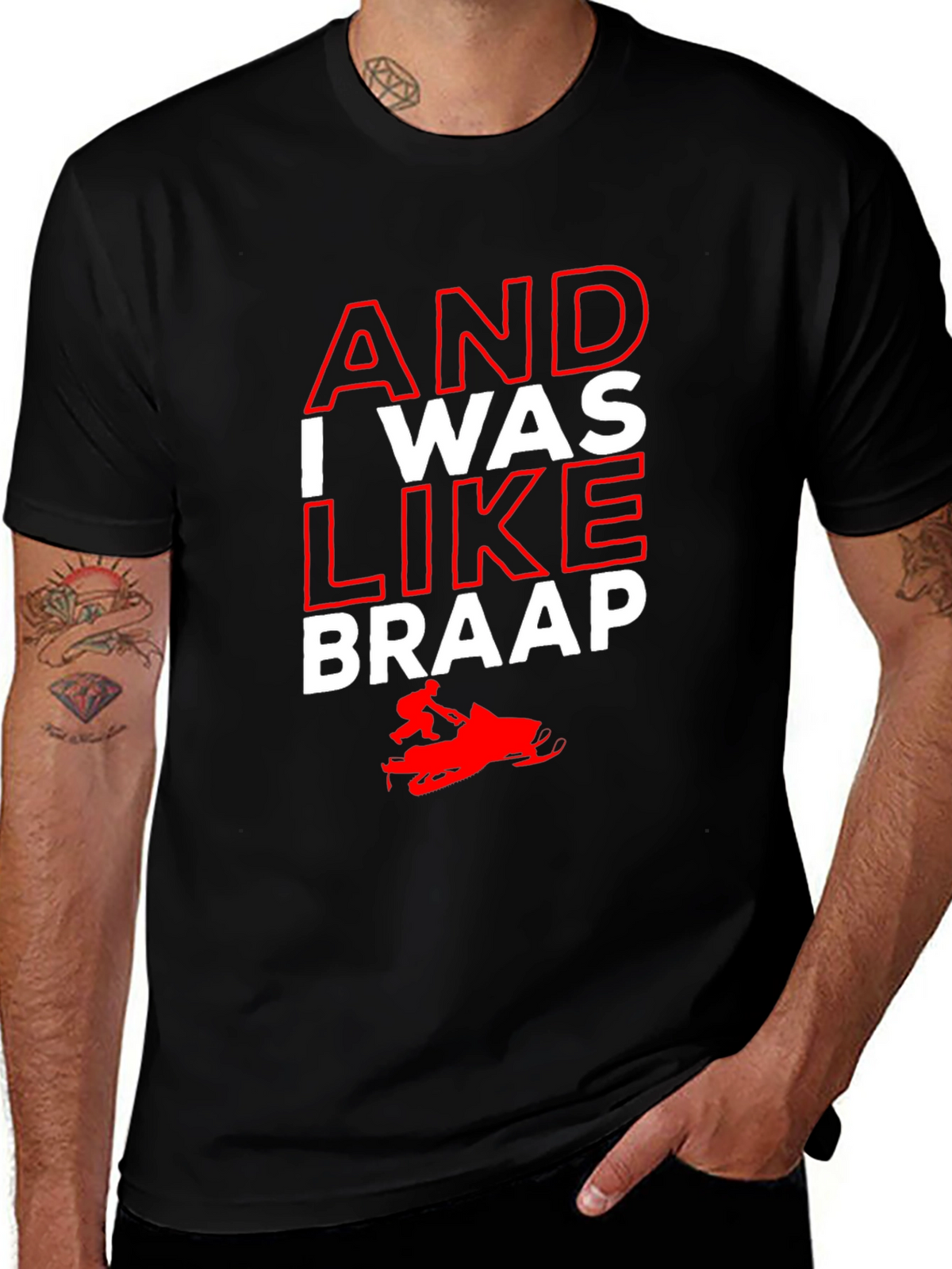 And I Was Like Braap Black Graphic Tee