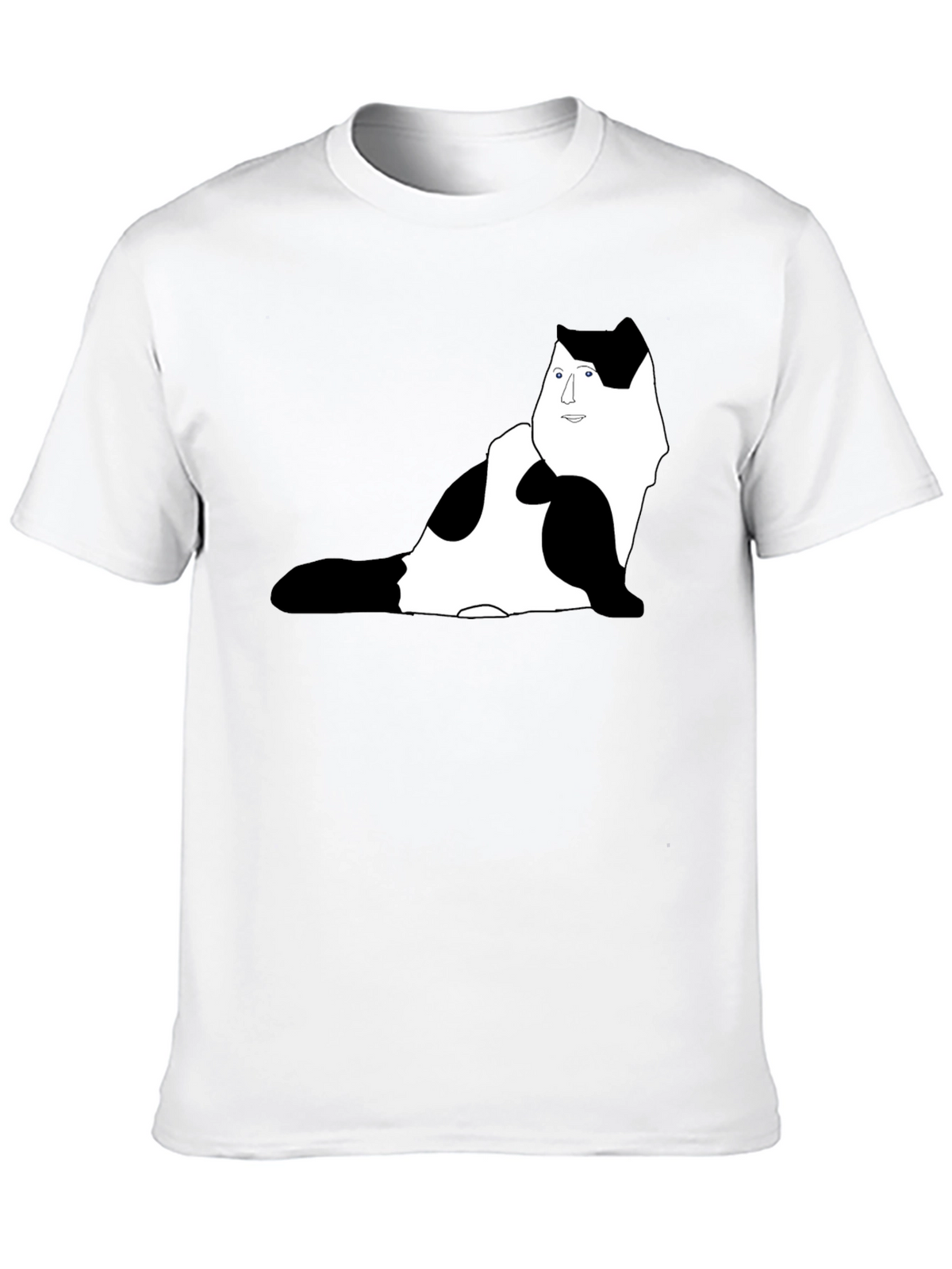 Unique Cat Portrait Black T-Shirt