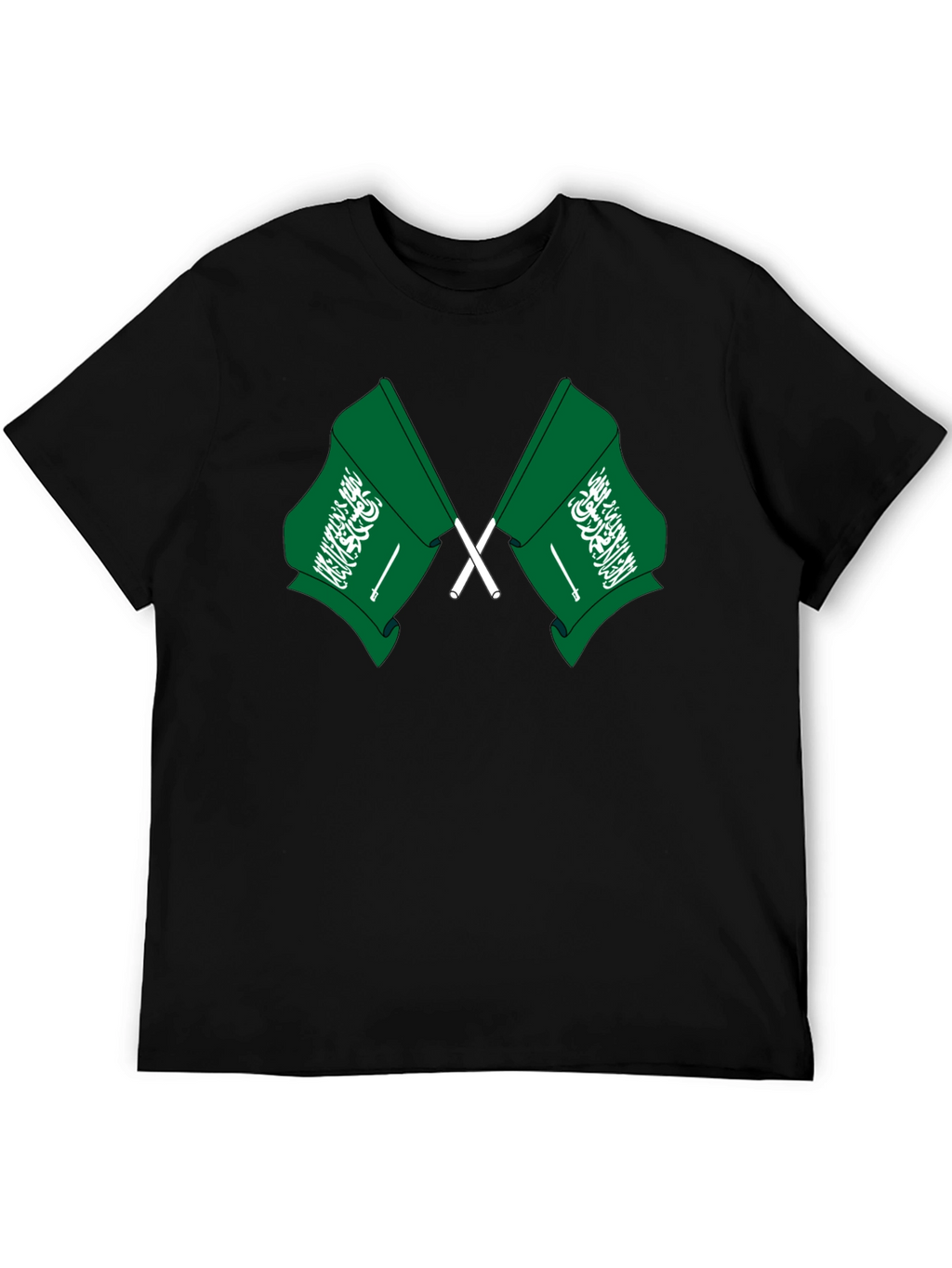 Saudi Arabia Flag T-Shirt - Black Cotton Tee