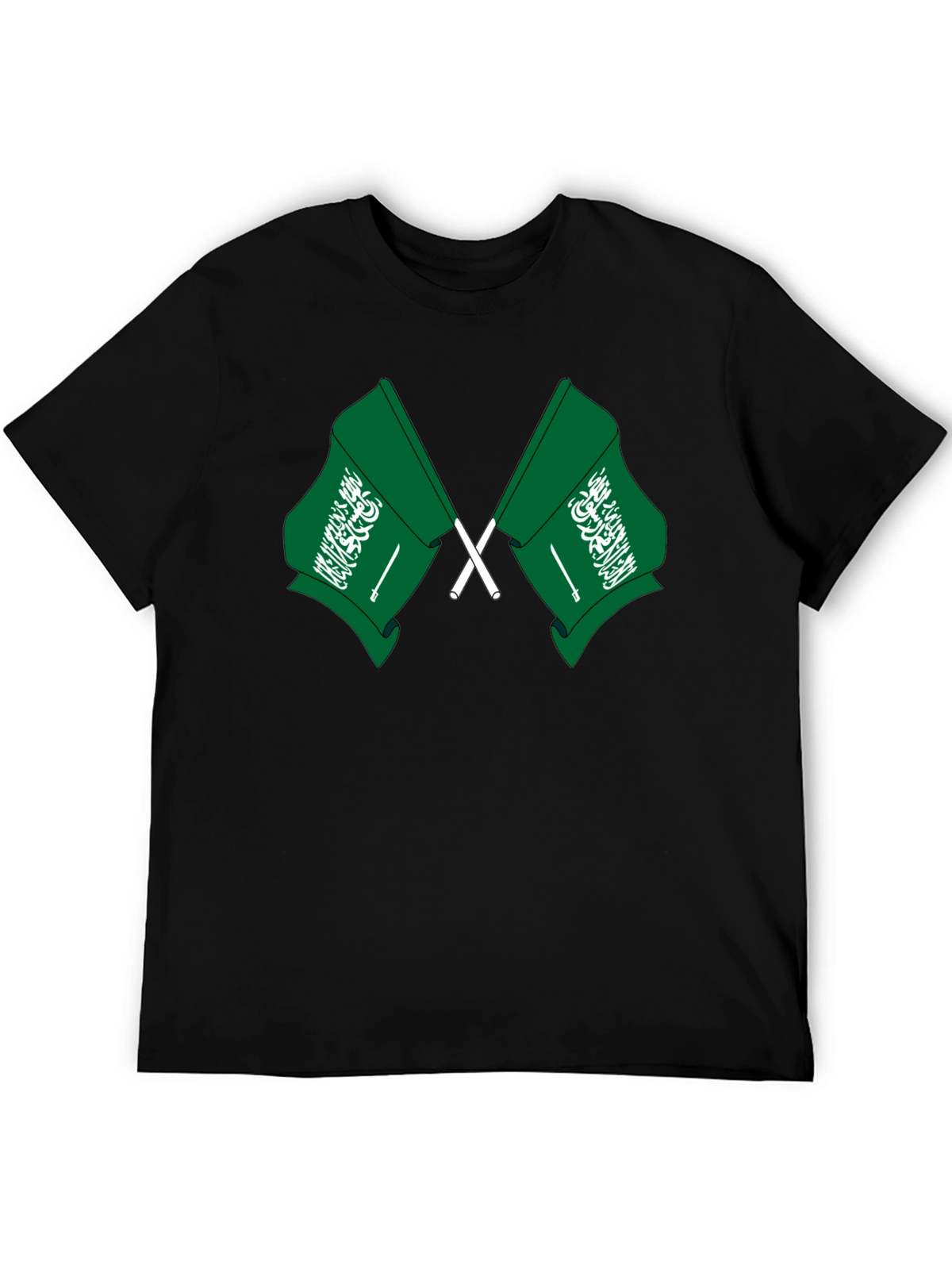 Saudi Arabia Flag T-Shirt - Black Cotton Tee