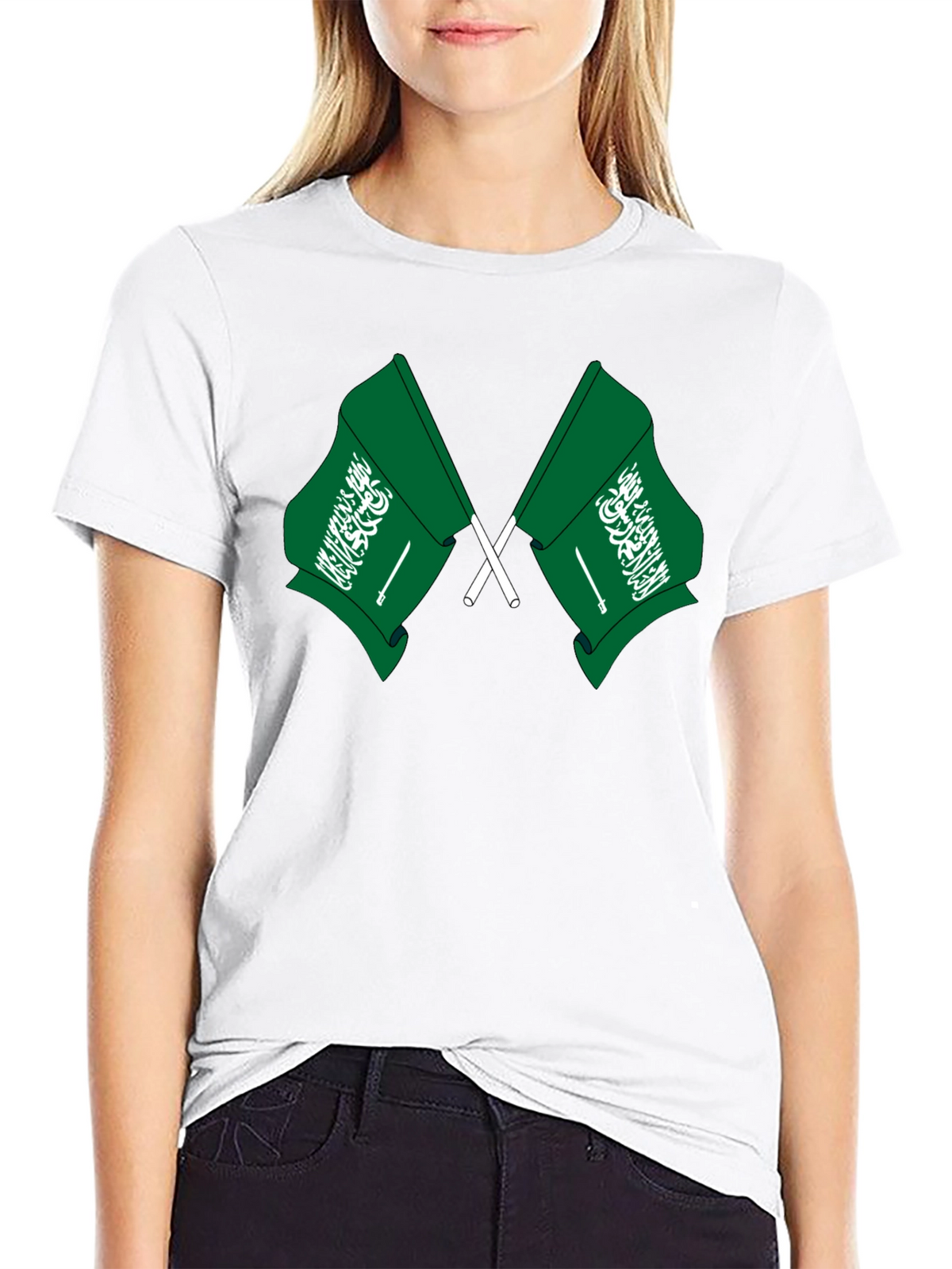 Saudi Arabia Flag T-Shirt - Black Cotton Tee