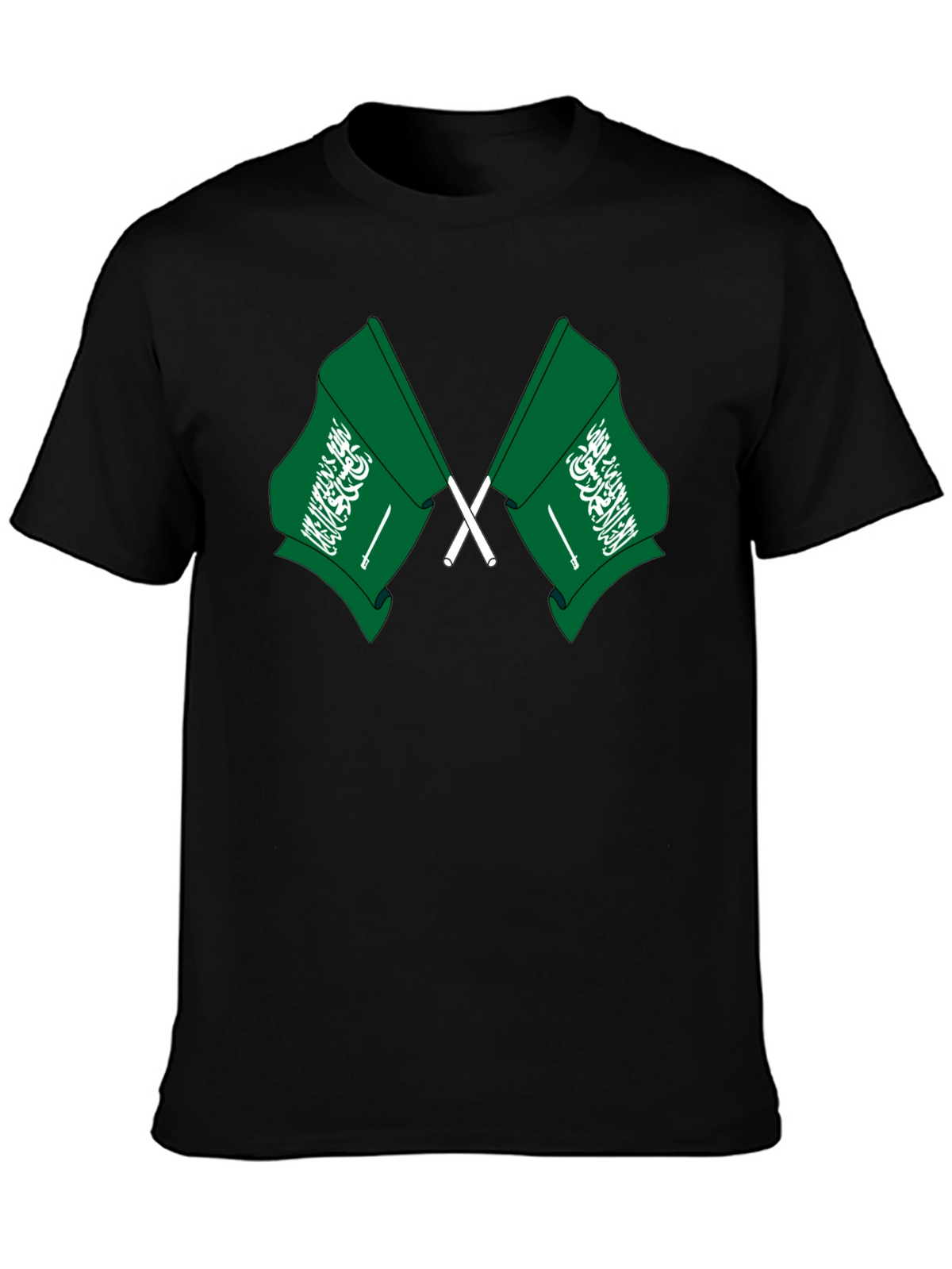 Saudi Arabia Flag T-Shirt - Black Cotton Tee
