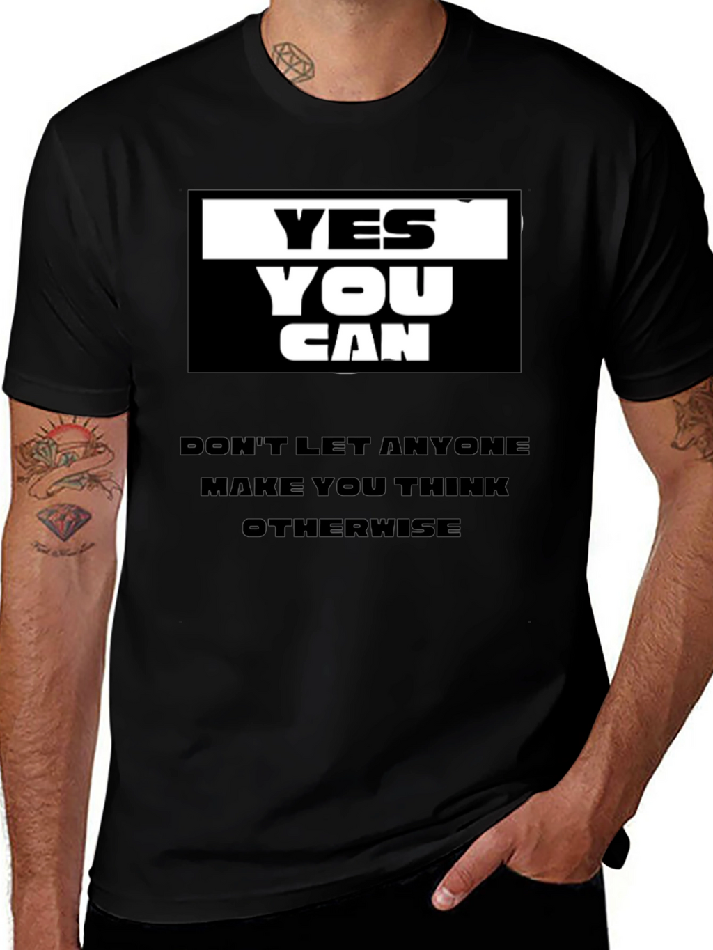 Yes You Can Black Graphic T-Shirt