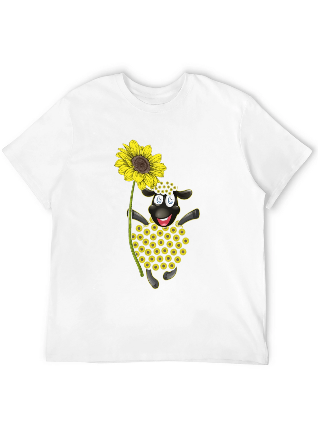 Sunflower Sheep Black T-Shirt