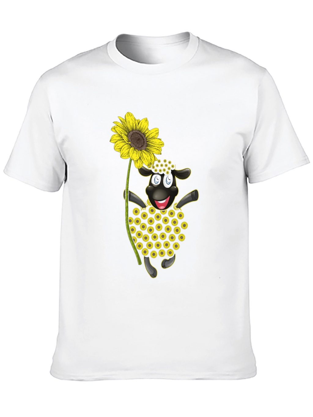 Sunflower Sheep Black T-Shirt