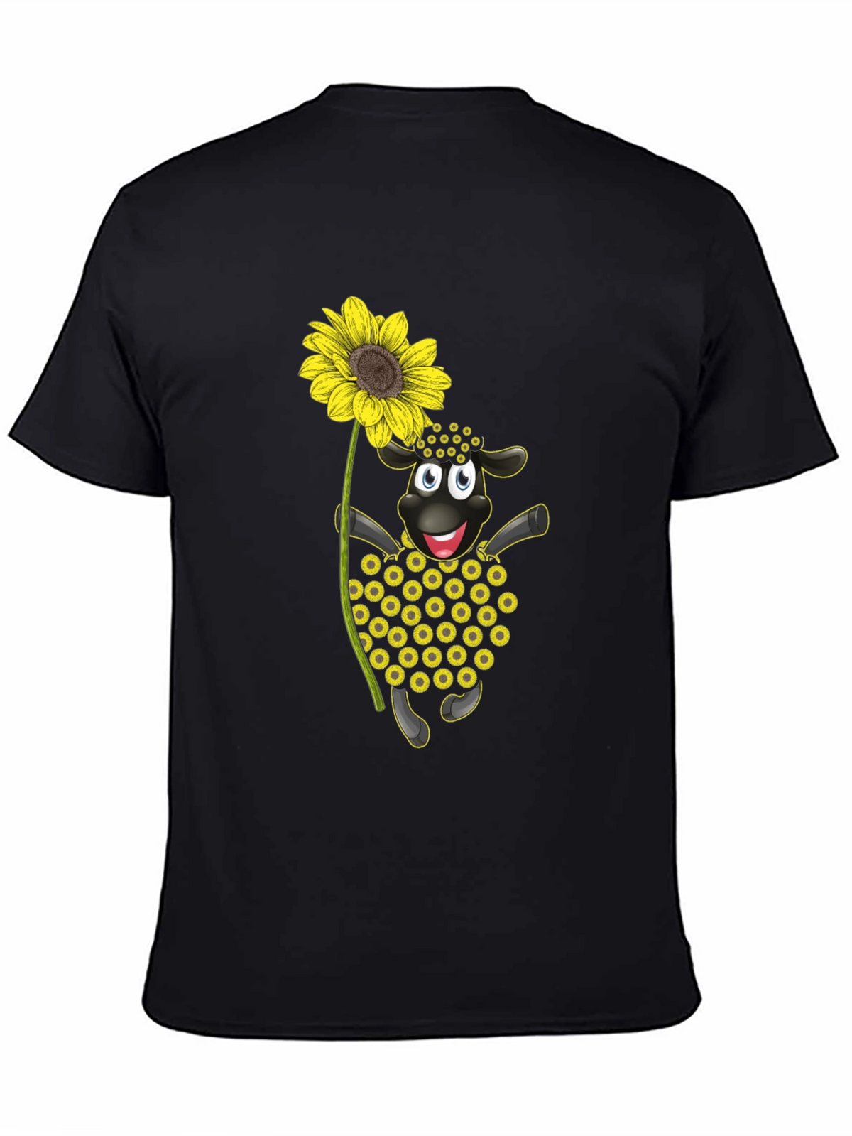Sunflower Sheep Black T-Shirt