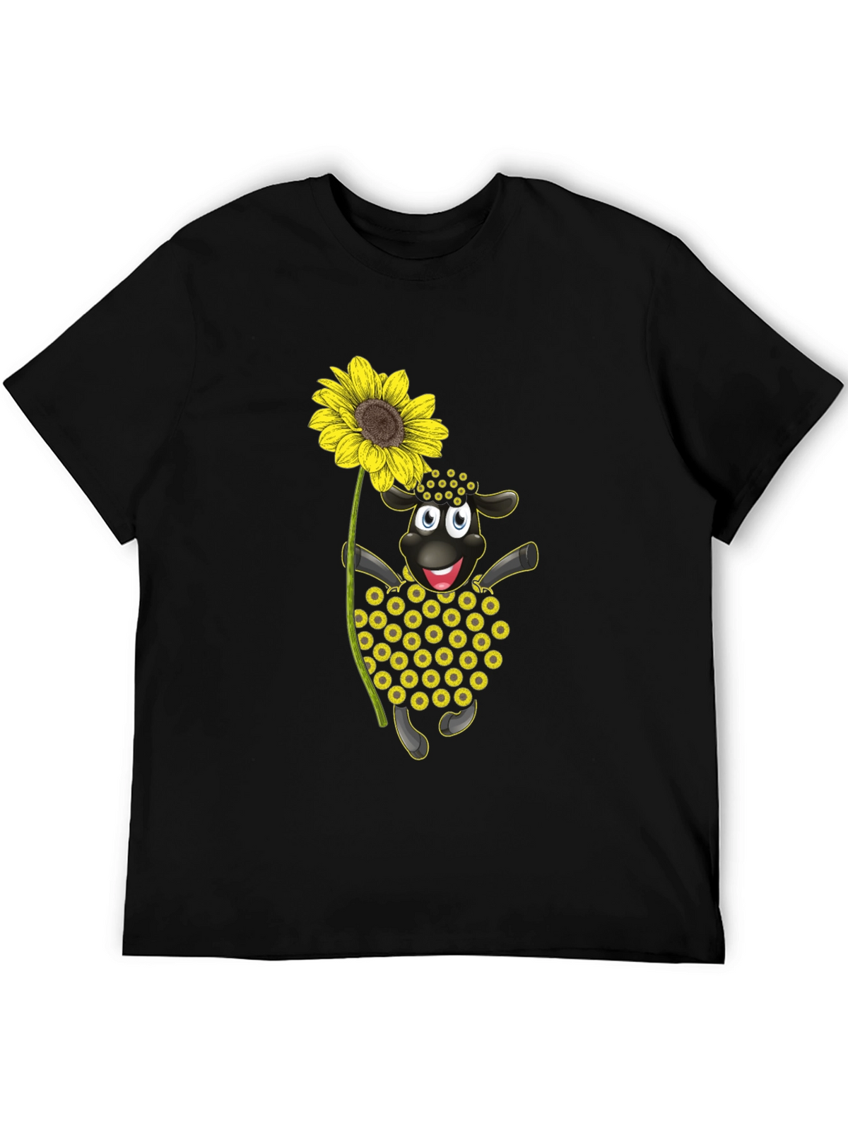 Sunflower Sheep Black T-Shirt