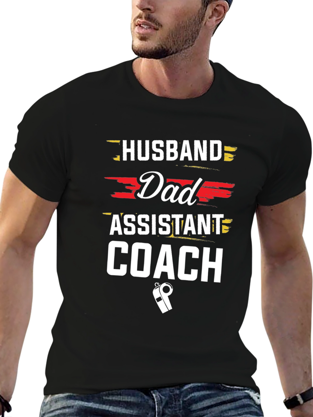Husband Dad Assistant Coach Graphic Tee