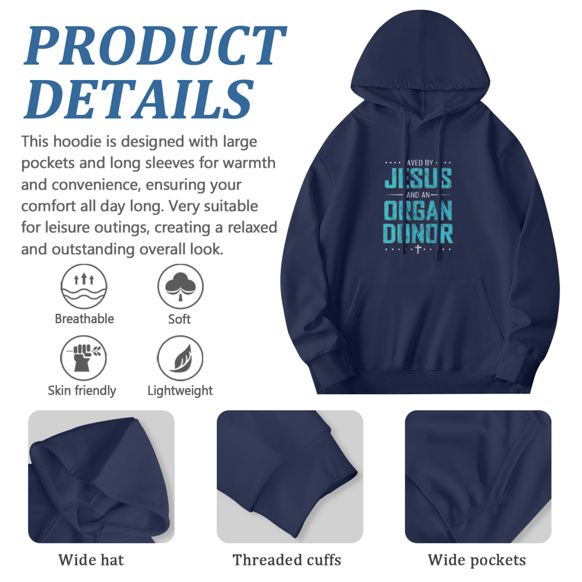 Saved By Jesus & An Organ Donor Hoodie
