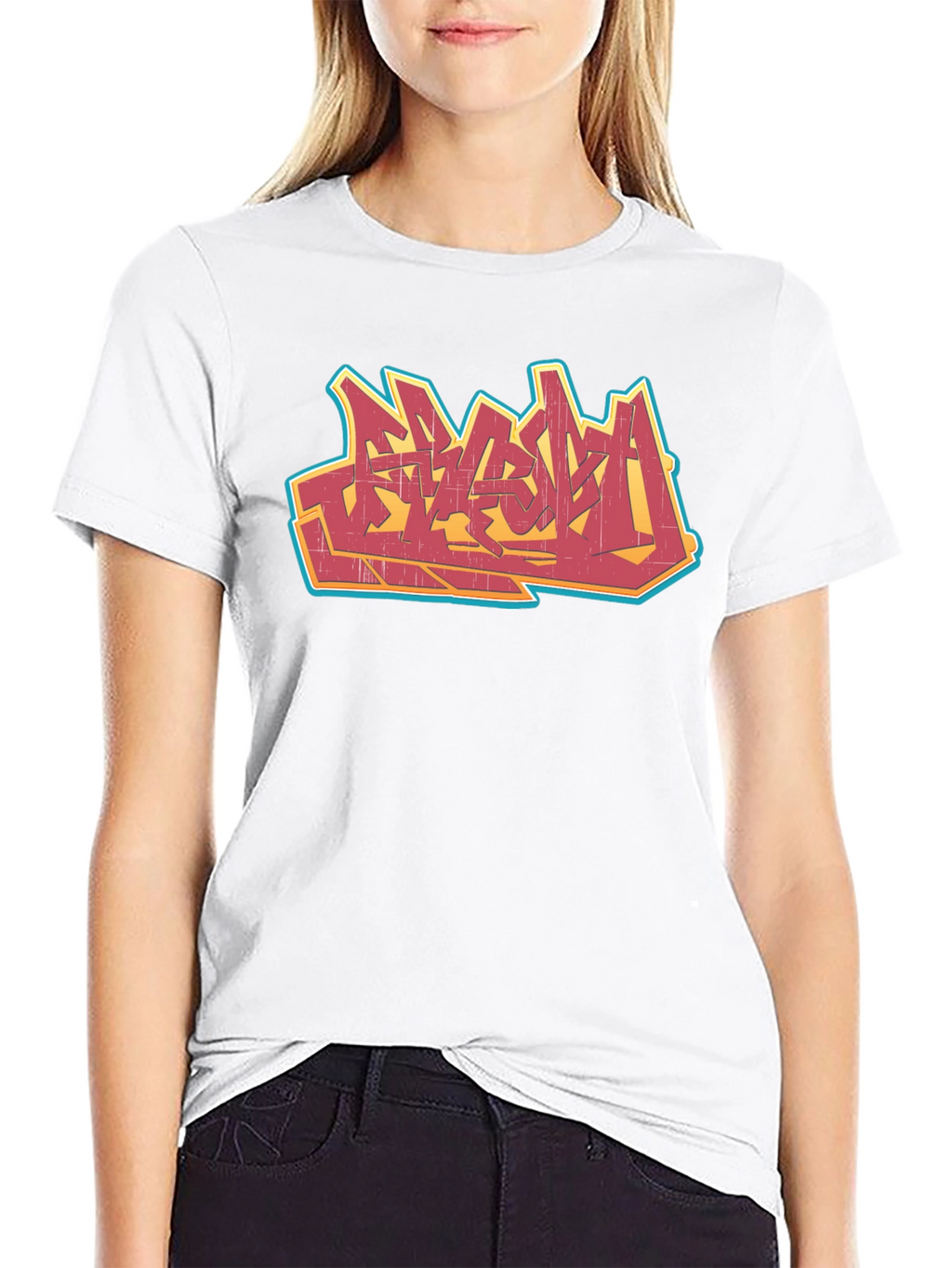 Urban Graffiti Graphic Tee - Black Cotton T-Shirt
