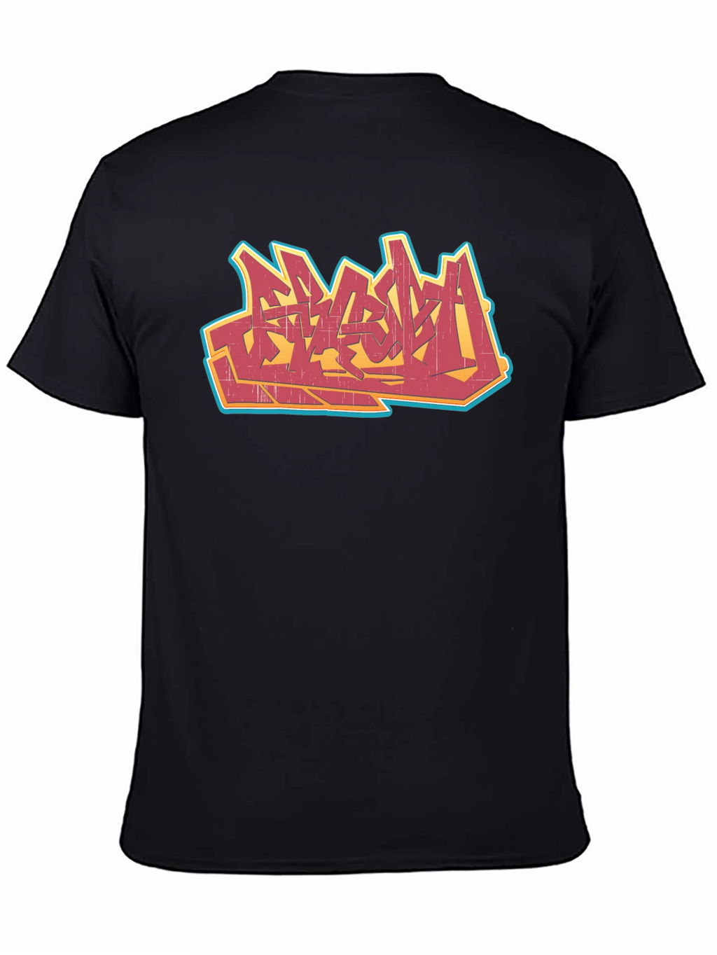 Urban Graffiti Graphic Tee - Black Cotton T-Shirt
