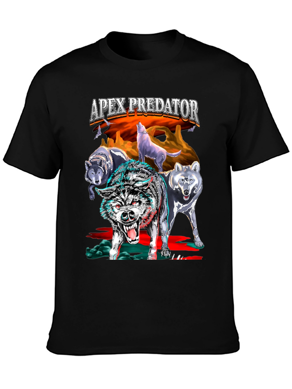 Apex Predator Wolf Pack Black T-Shirt