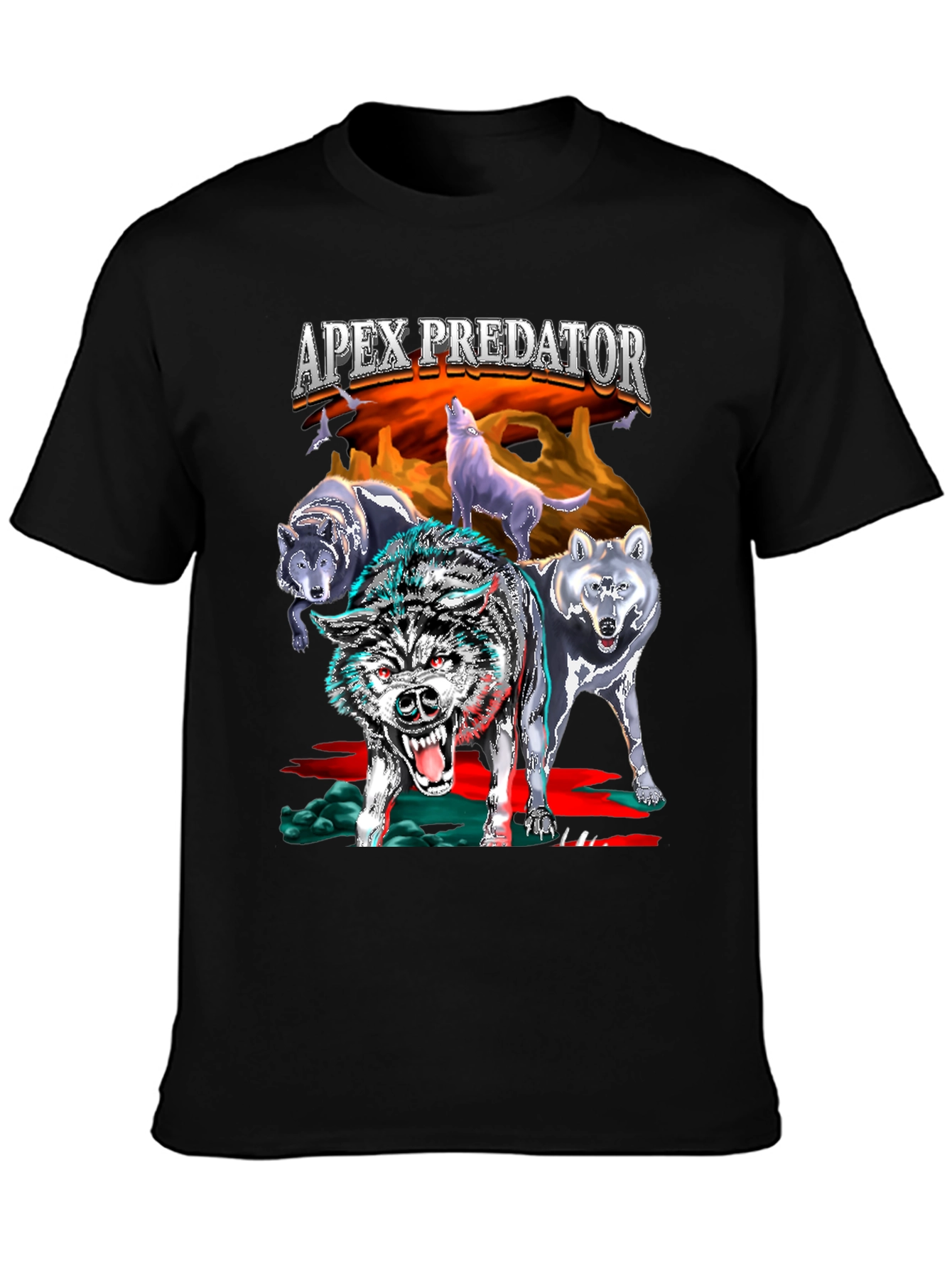 Apex Predator Wolf Pack Black T-Shirt