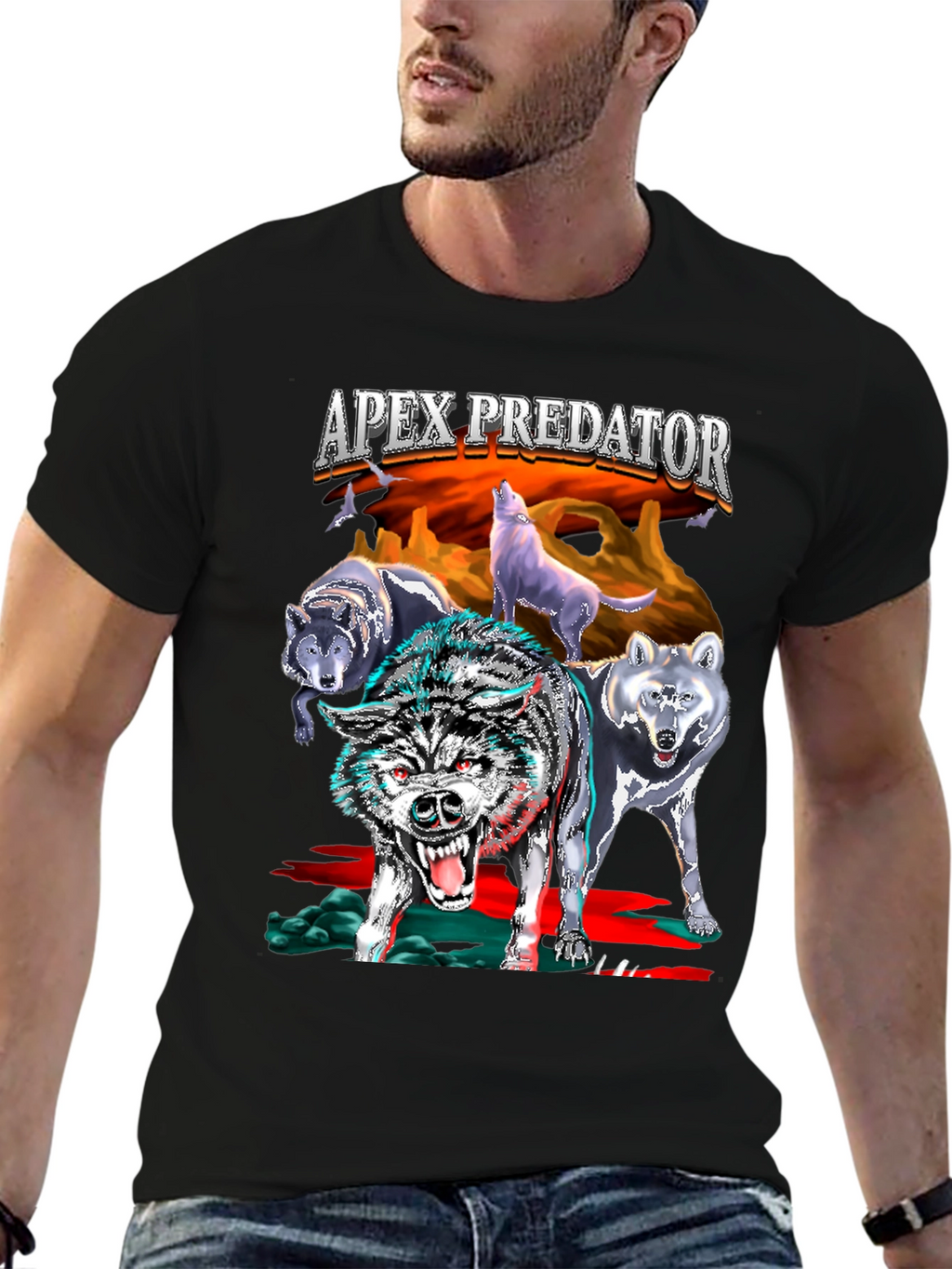 Apex Predator Wolf Pack Black T-Shirt