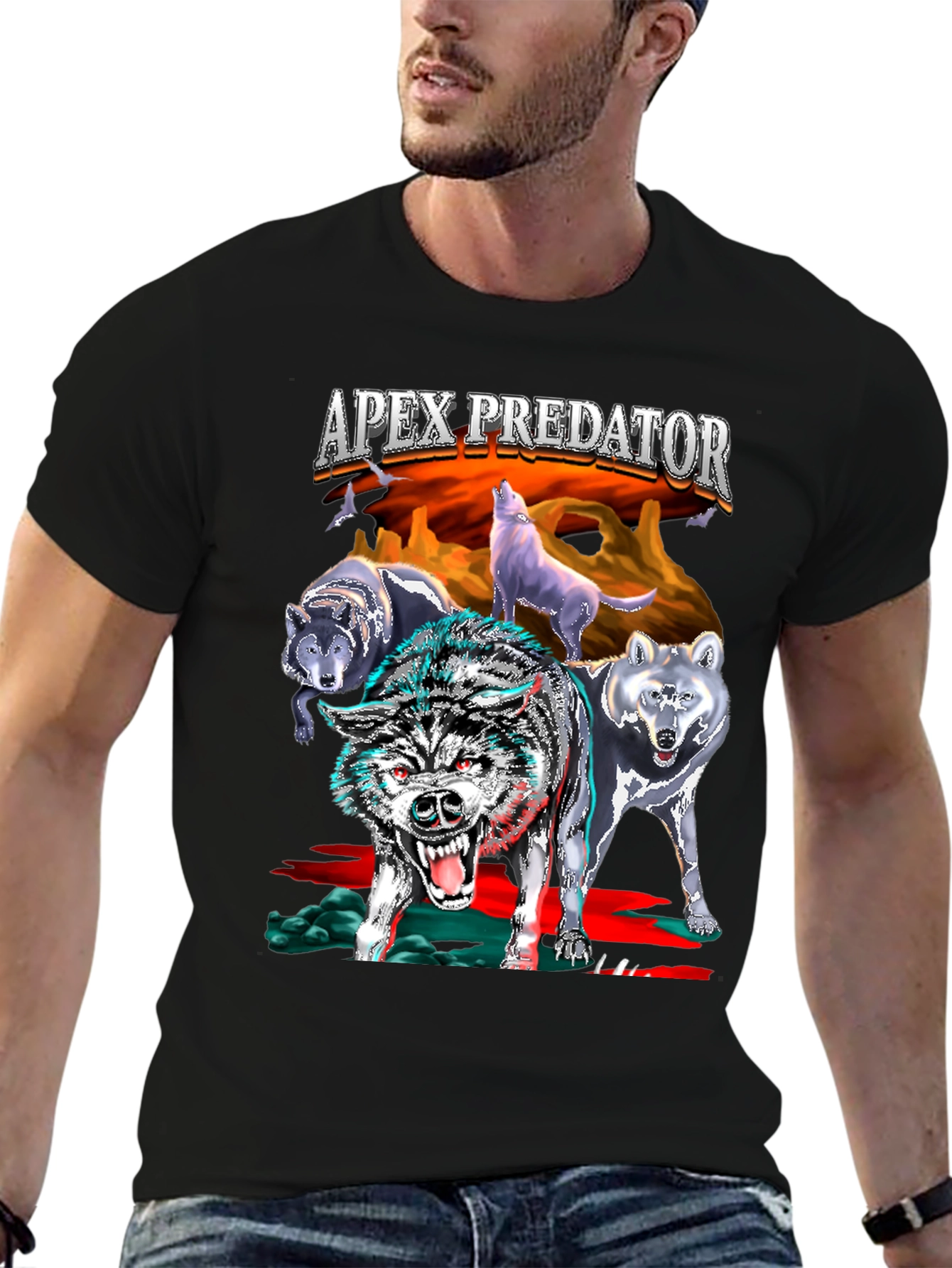 Apex Predator Wolf Pack Black T-Shirt