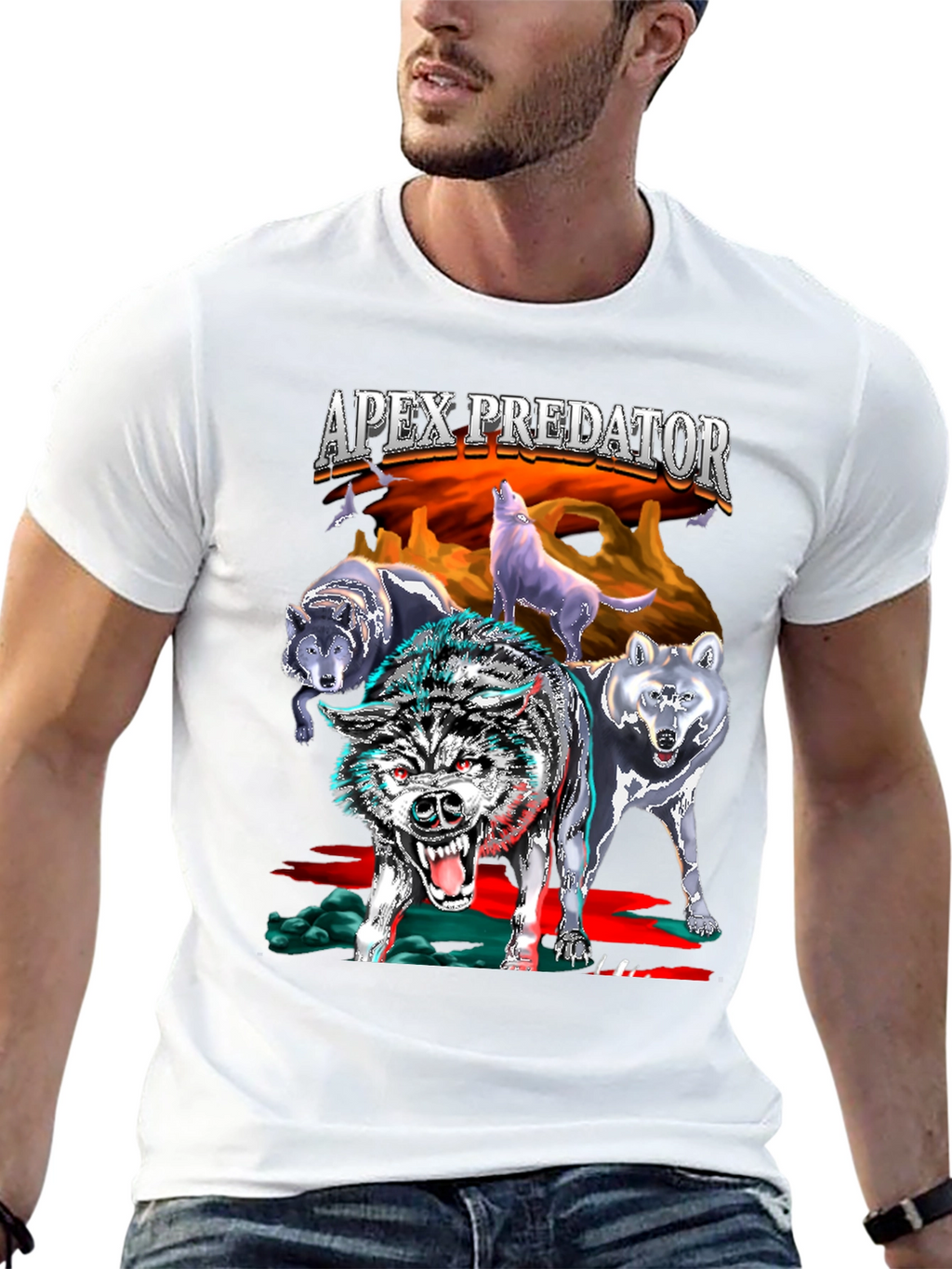 Apex Predator Wolf Pack Black T-Shirt