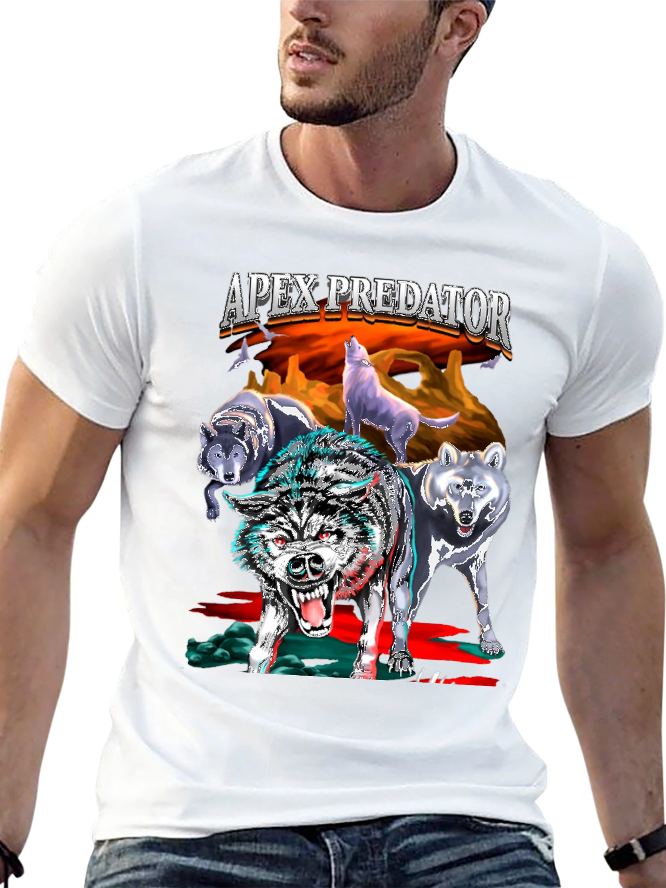 Apex Predator Wolf Pack Black T-Shirt