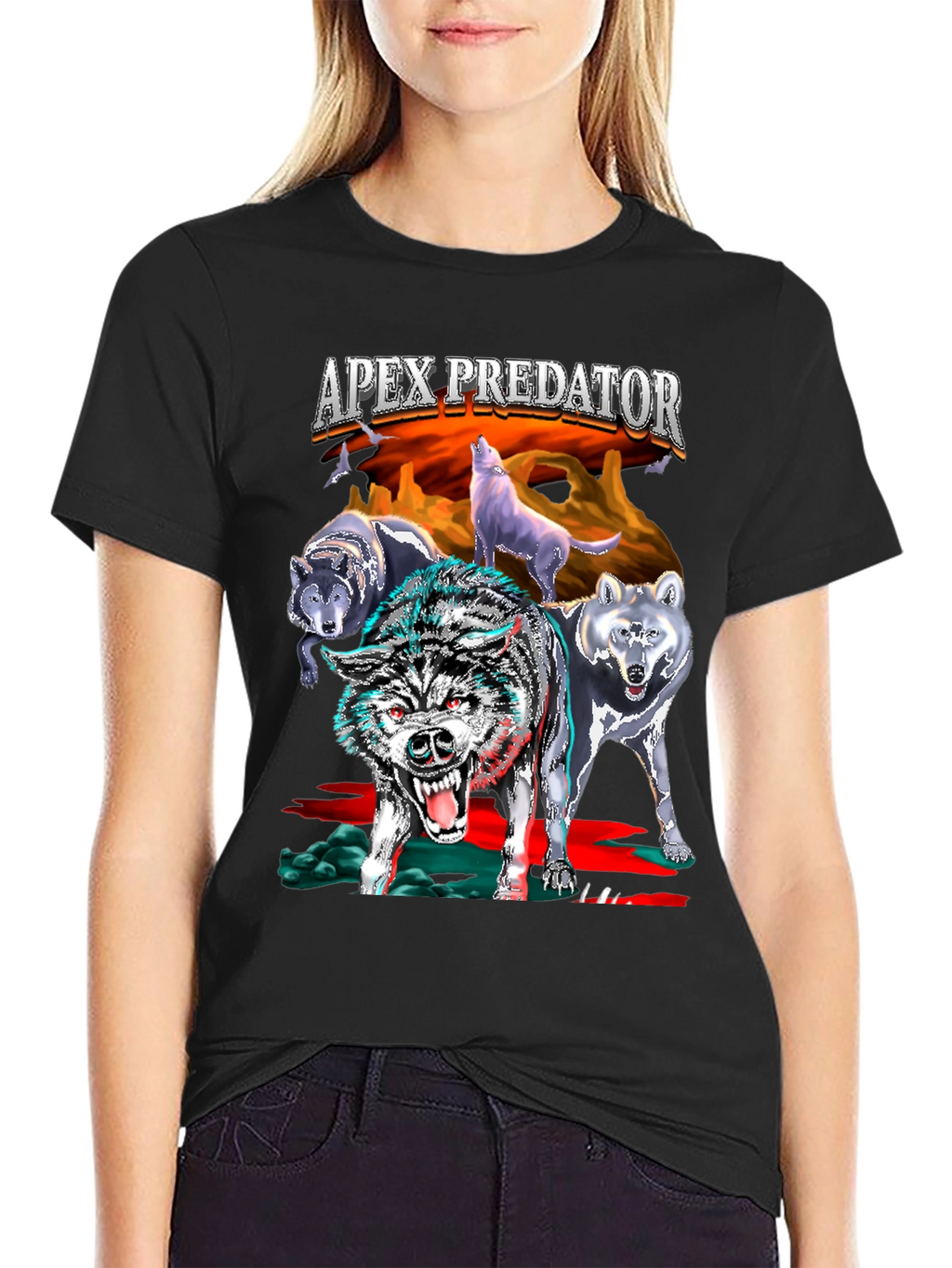 Apex Predator Wolf Pack Black T-Shirt