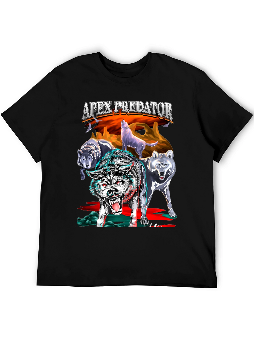 Apex Predator Wolf Pack Black T-Shirt