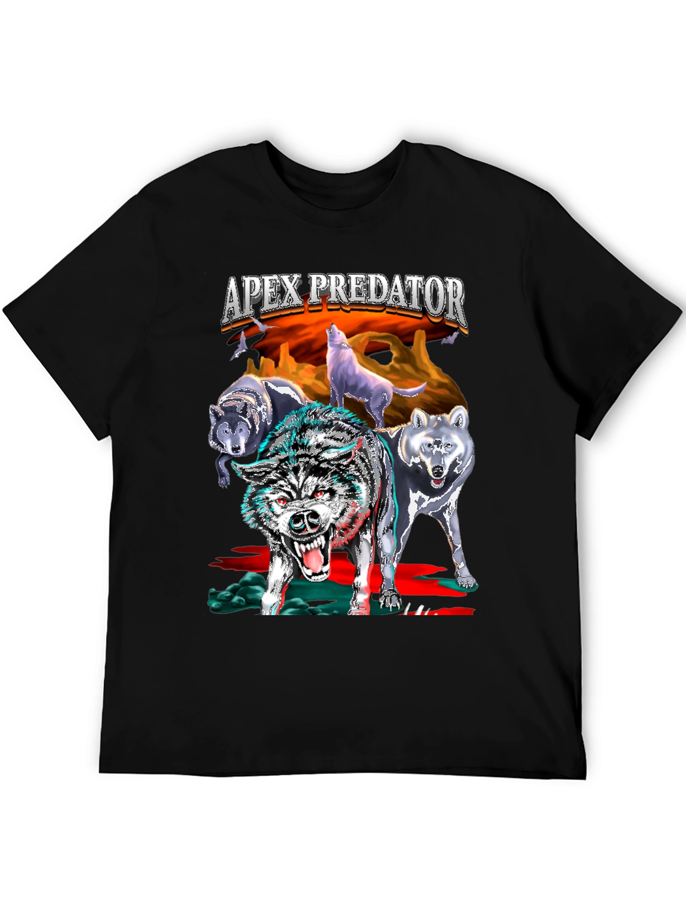 Apex Predator Wolf Pack Black T-Shirt