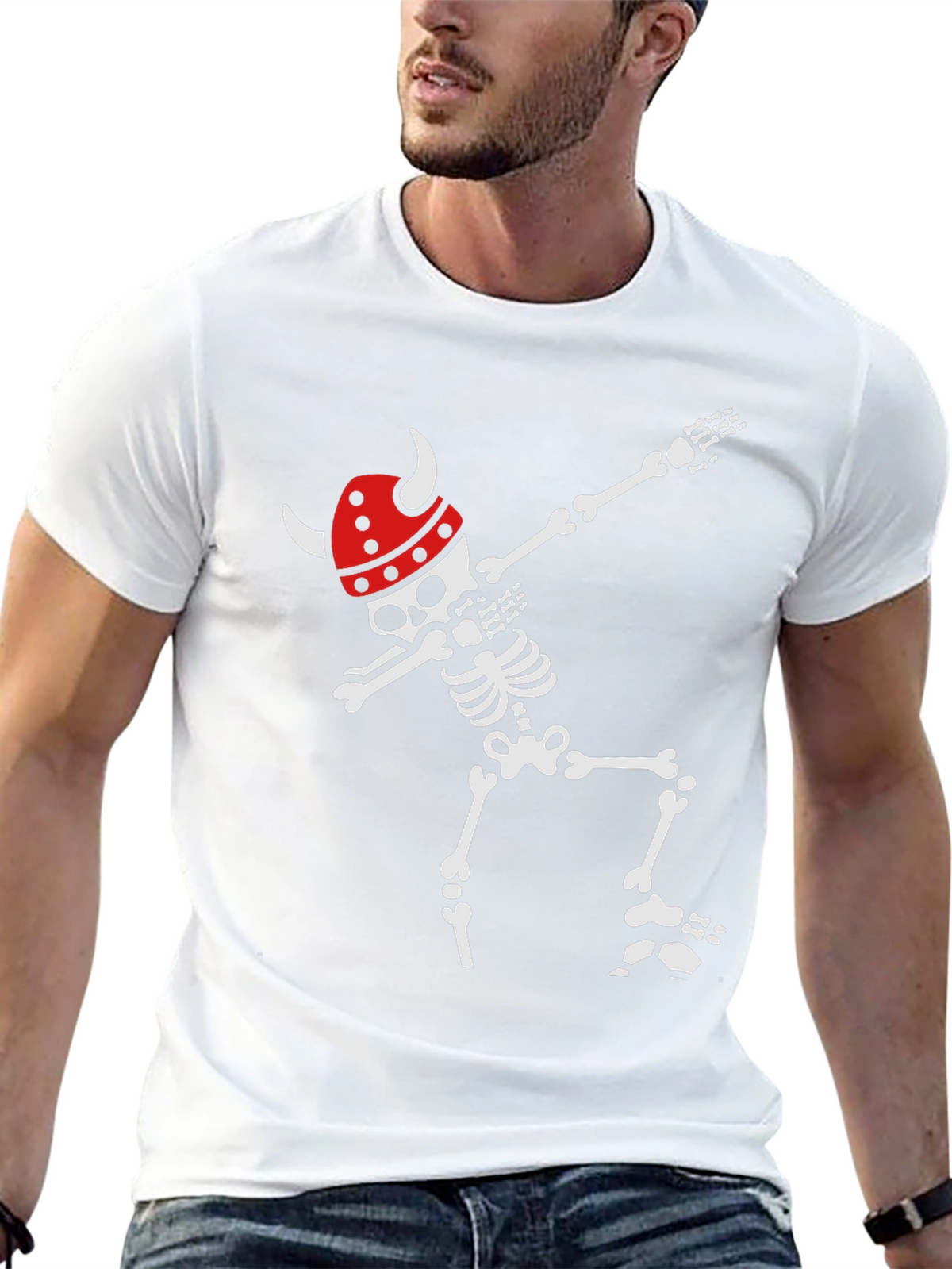 Skeleton Viking Dab Black T-Shirt