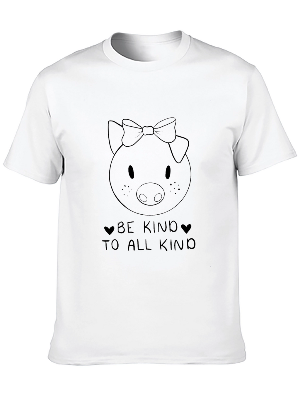 Be Kind Pig Graphic Black T-Shirt