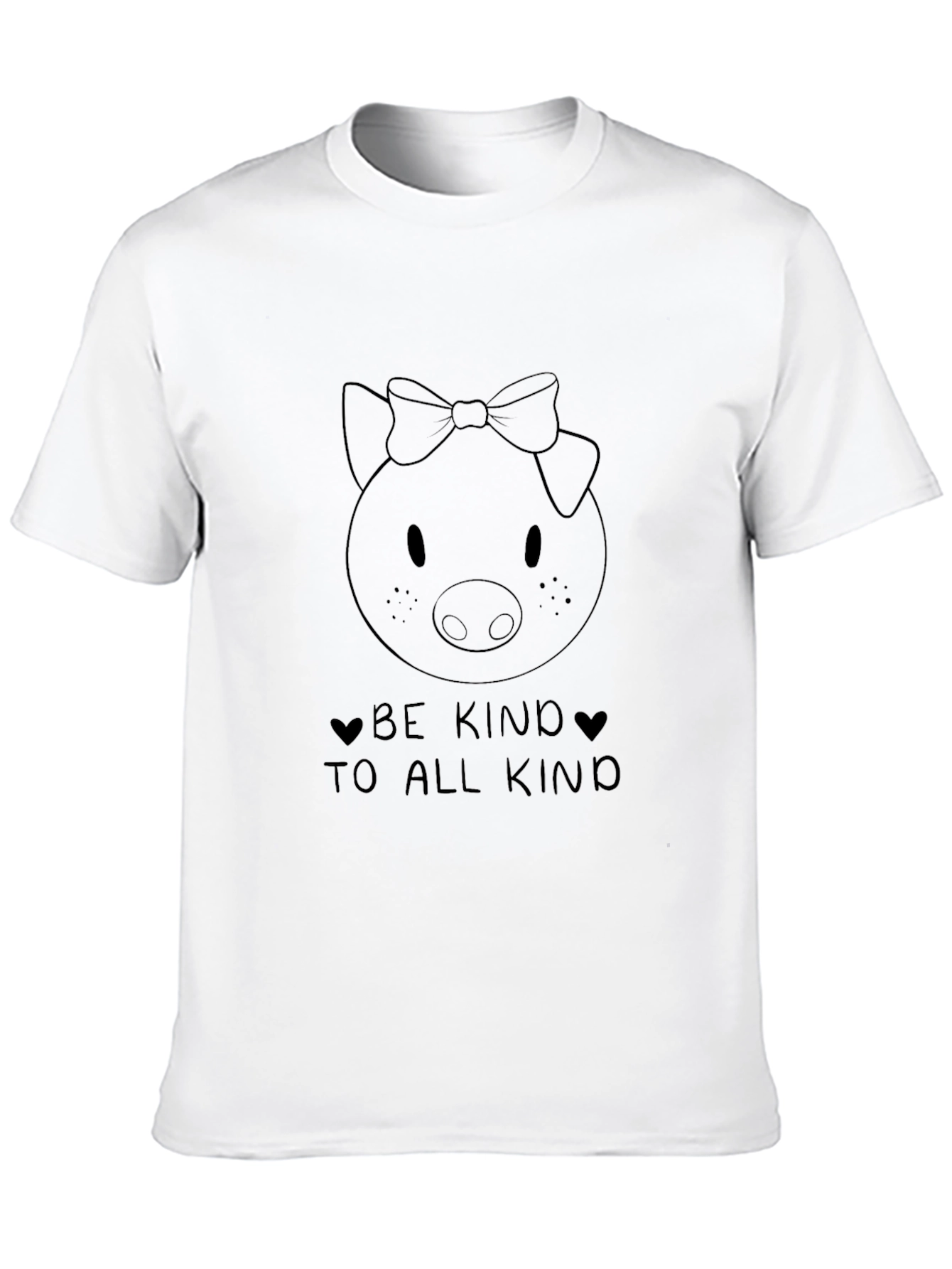 Be Kind Pig Graphic Black T-Shirt