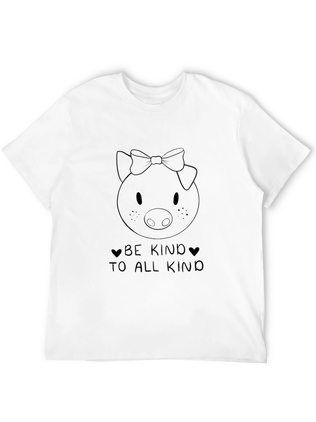 Be Kind Pig Graphic Black T-Shirt