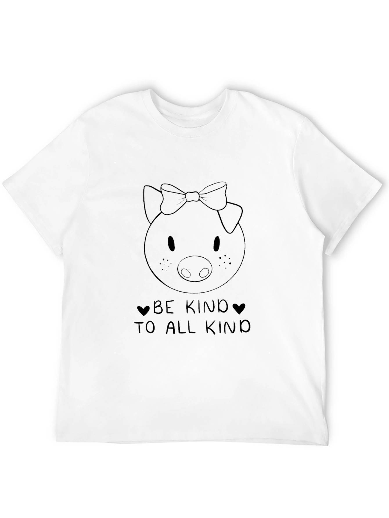 Be Kind Pig Graphic Black T-Shirt