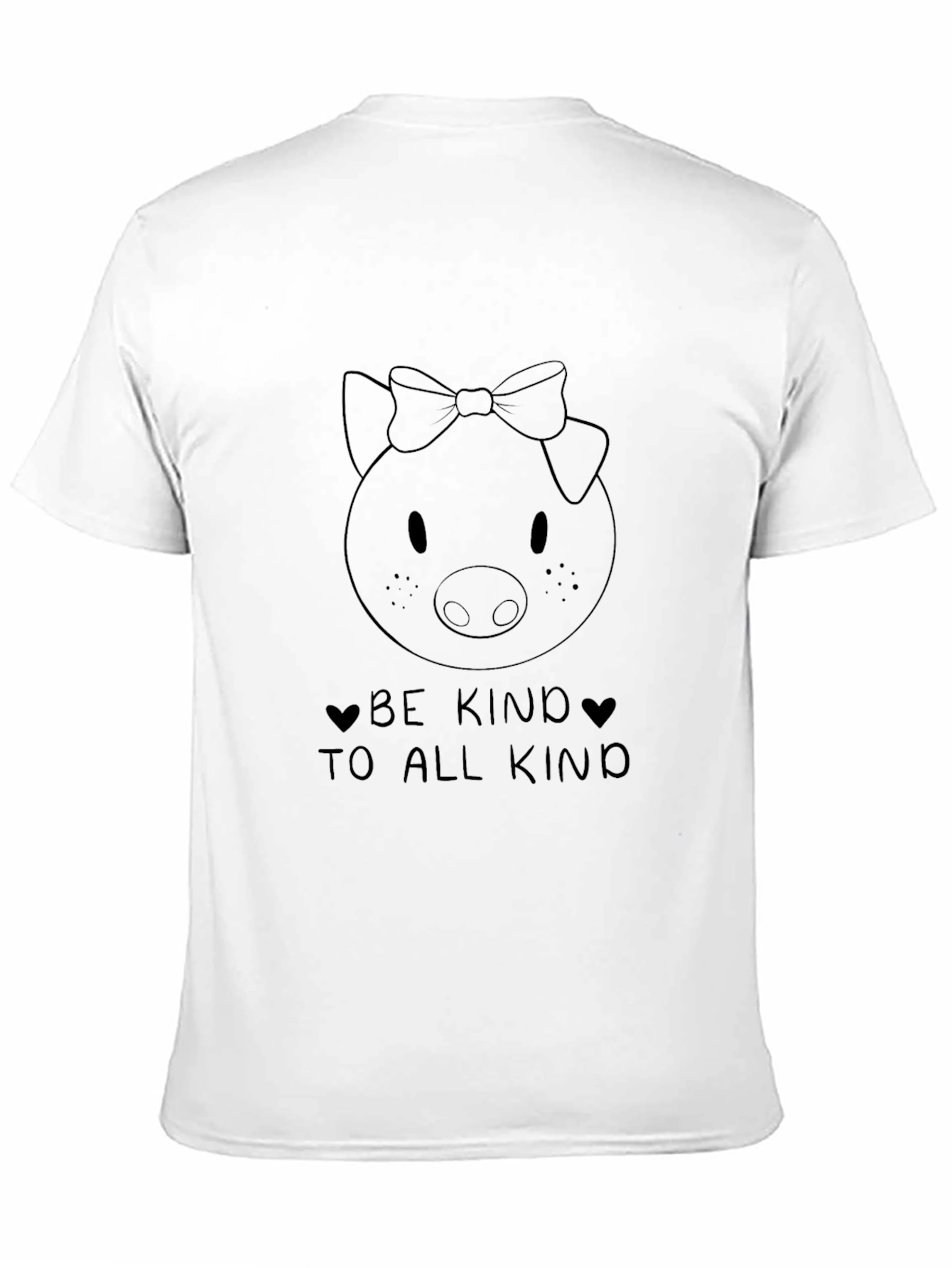 Be Kind Pig Graphic Black T-Shirt
