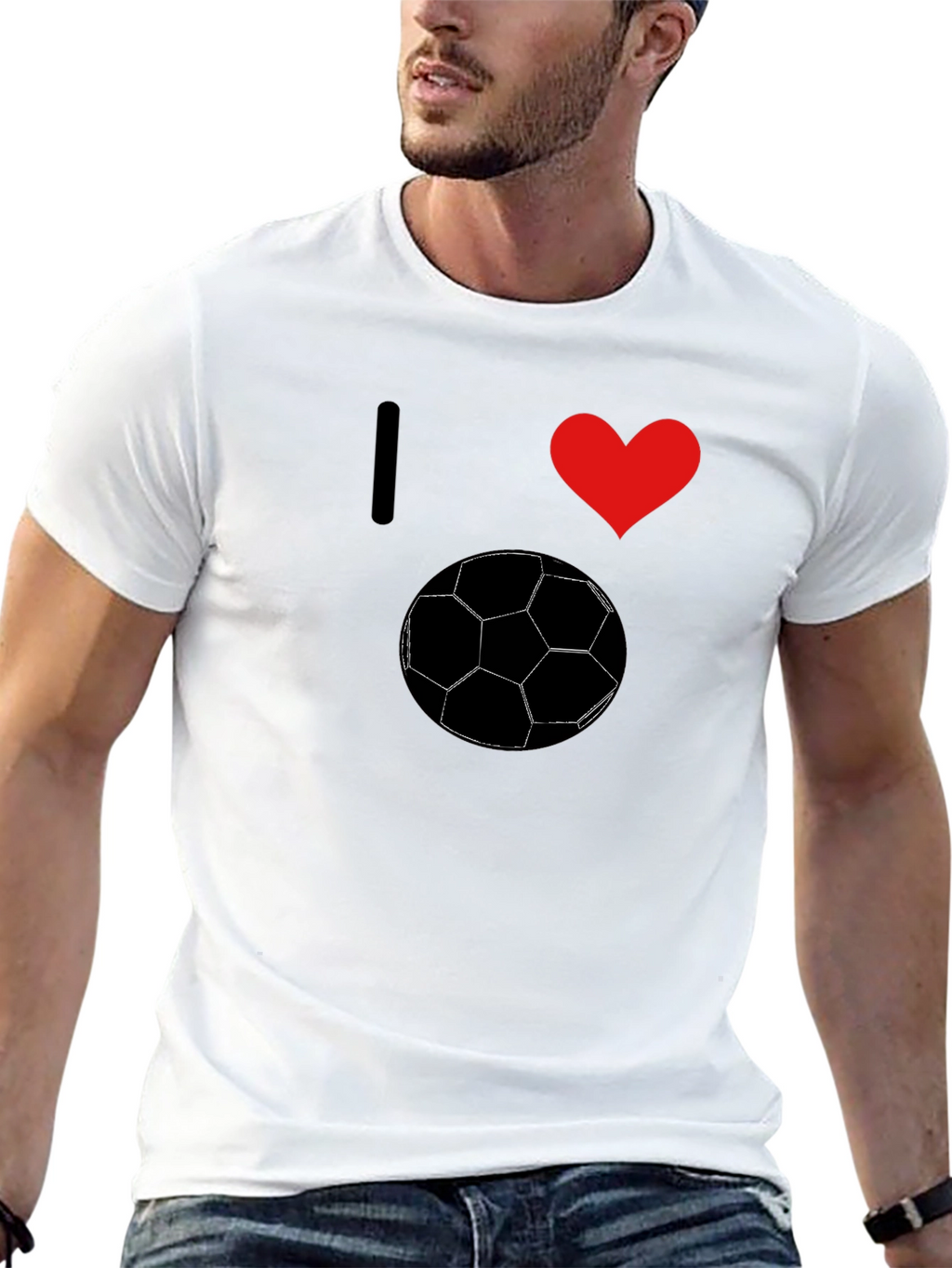 I Love Soccer Graphic Tee - Stylish Black T-Shirt