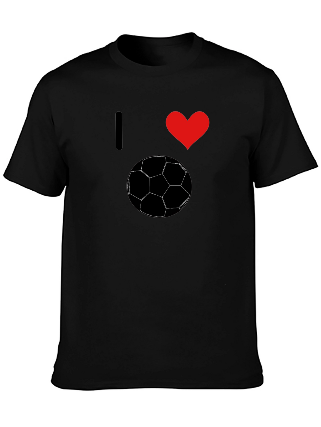 I Love Soccer Graphic Tee - Stylish Black T-Shirt