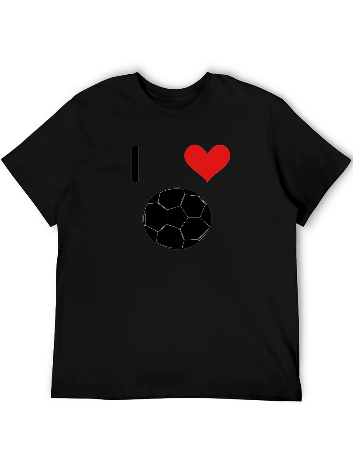 I Love Soccer Graphic Tee - Stylish Black T-Shirt