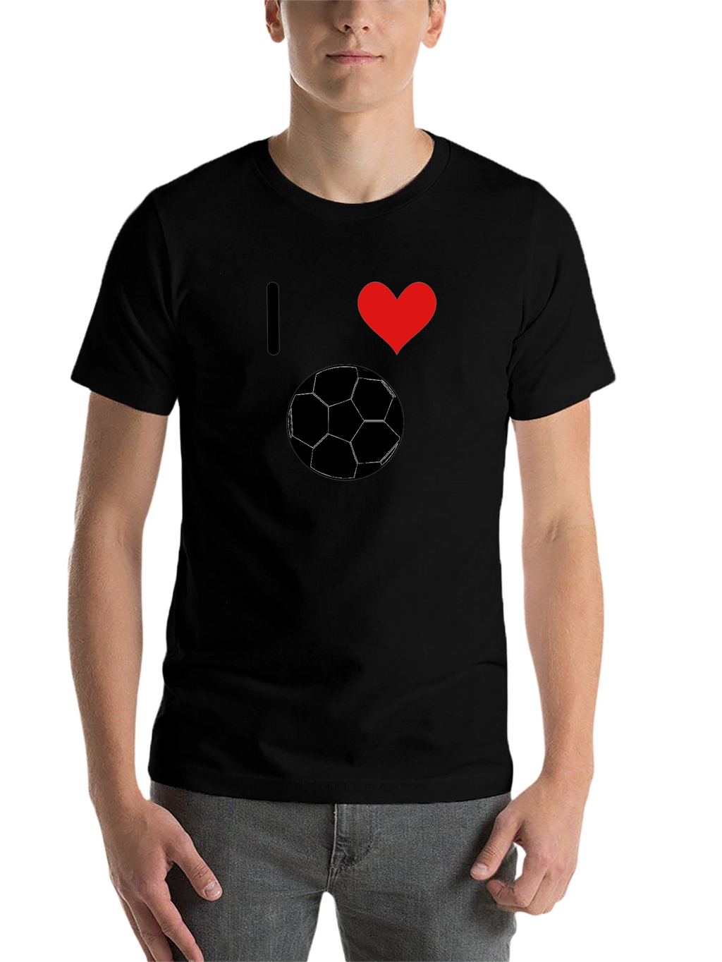 I Love Soccer Graphic Tee - Stylish Black T-Shirt