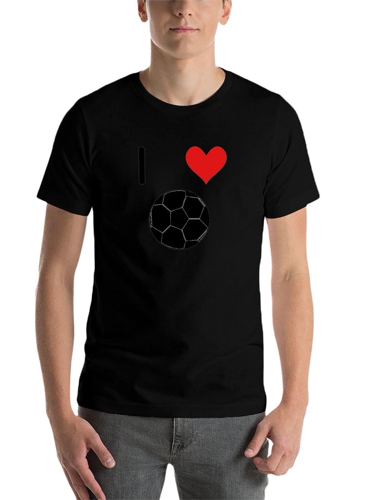 I Love Soccer Graphic Tee - Stylish Black T-Shirt