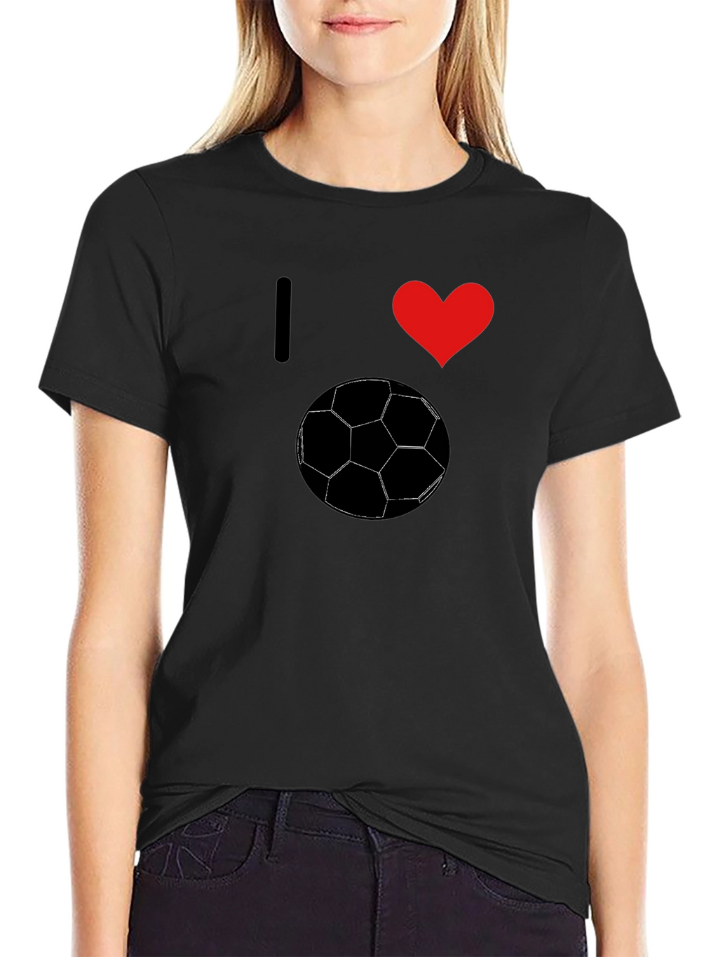 I Love Soccer Graphic Tee - Stylish Black T-Shirt