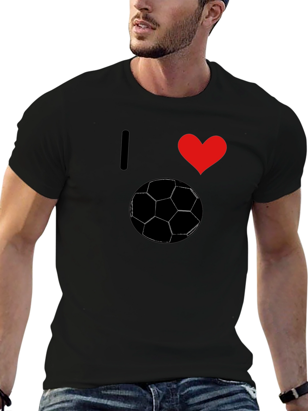 I Love Soccer Graphic Tee - Stylish Black T-Shirt