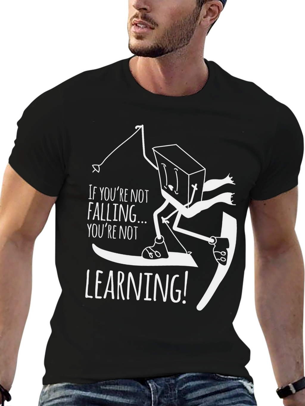 Funny Skiing T-Shirt - Falling is Learning!