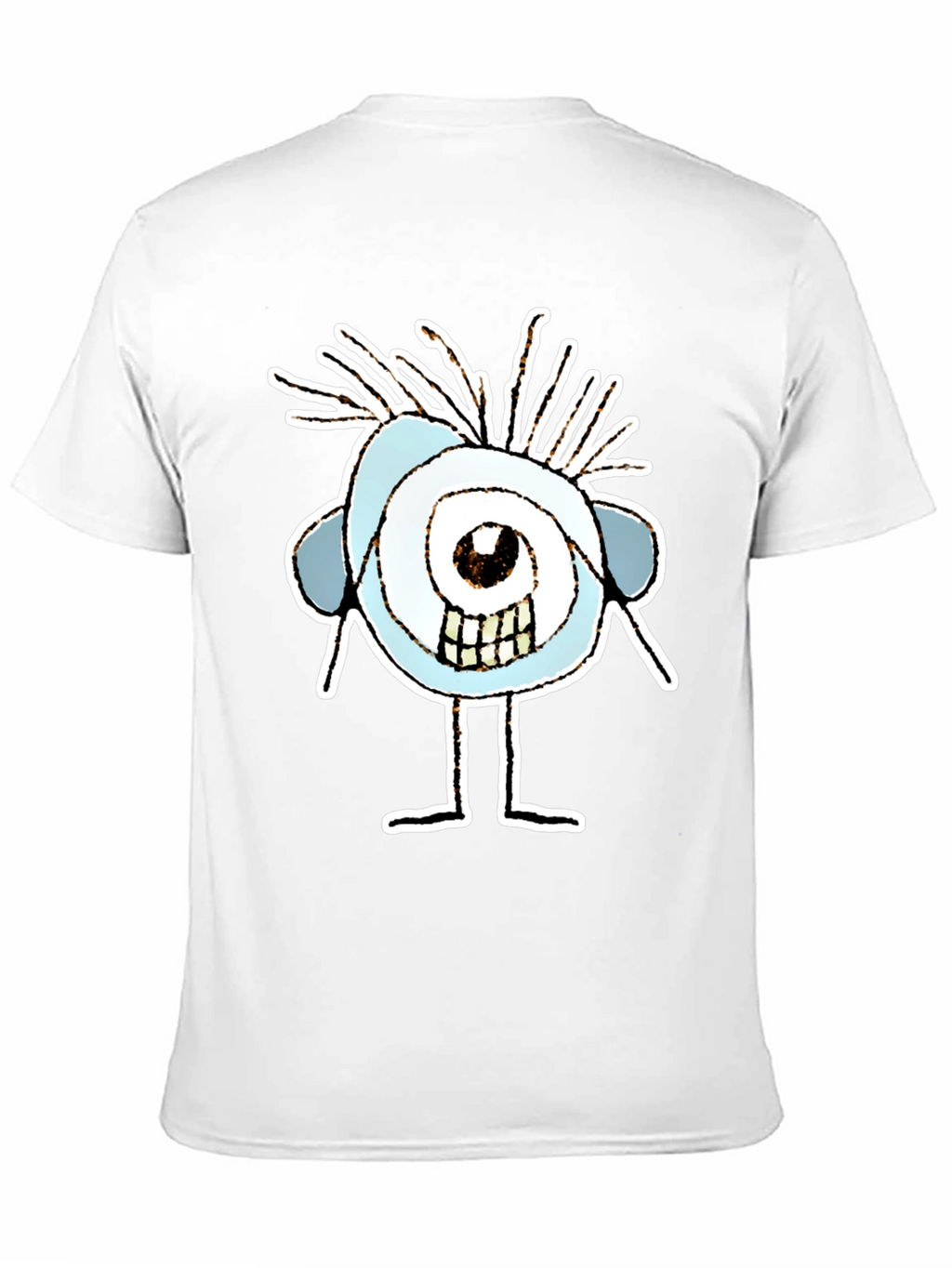 Abstract Eye Cartoon Graphic Black T-Shirt
