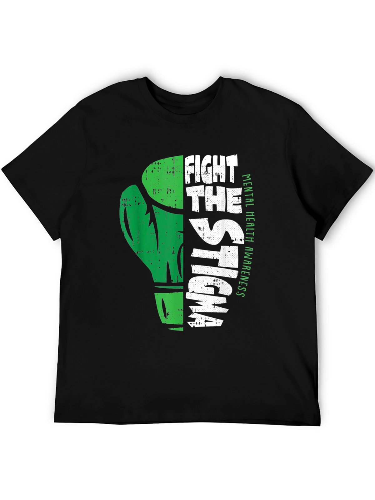 Fight The Stigma Mental Health Awareness Black T-Shirt